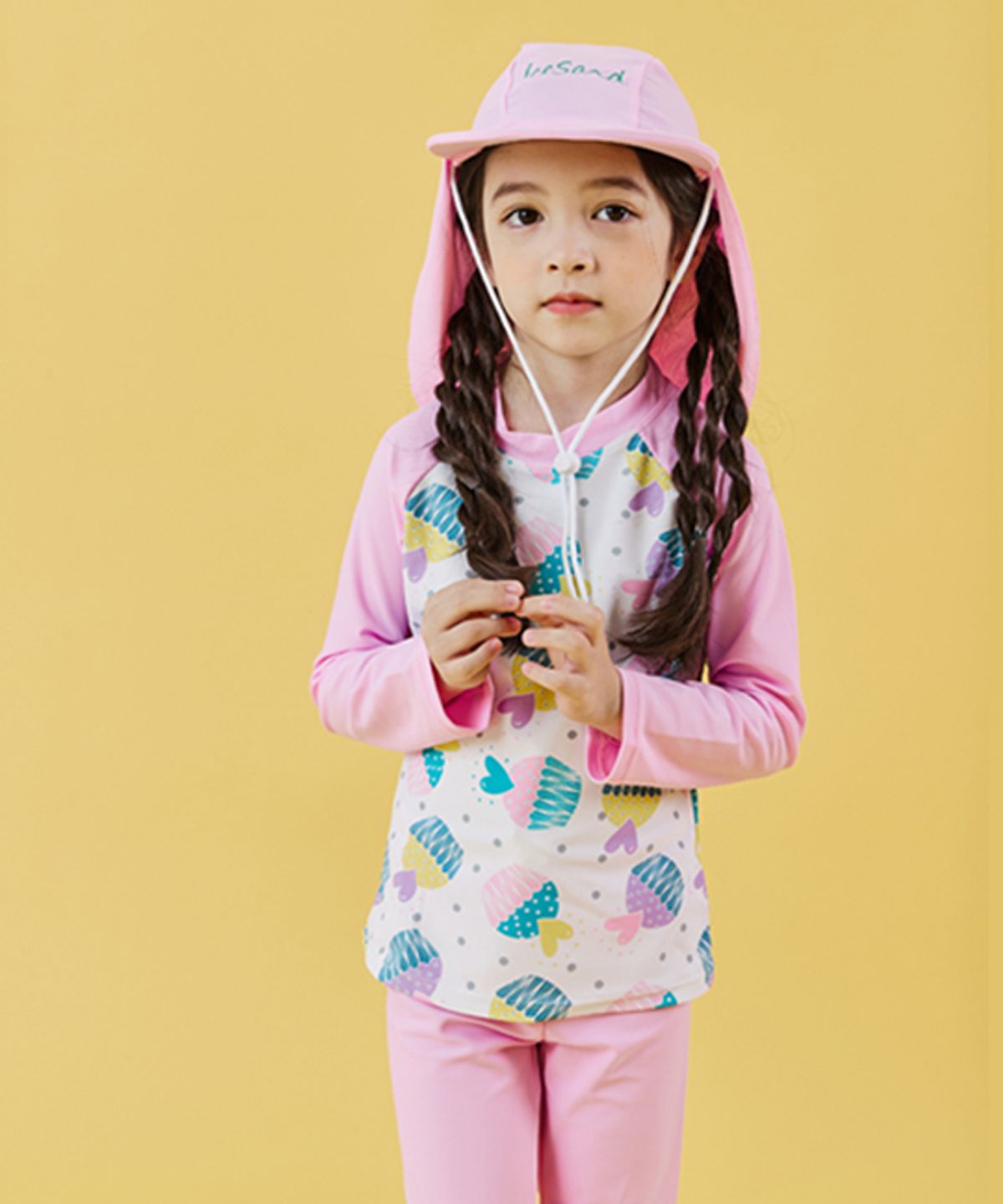 아이스샌드(ICESAND) 키즈 유아 아동 래쉬가드 플랩캡  + 아쿠아슈즈 세트 BR-92009K