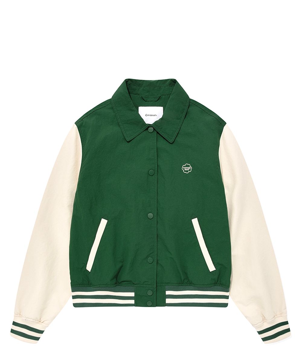 COVERNAT ♥ Women's Varsity Jacket MUSINSA | COVERNAT WOMAN Women's Varsity Jacket Green
