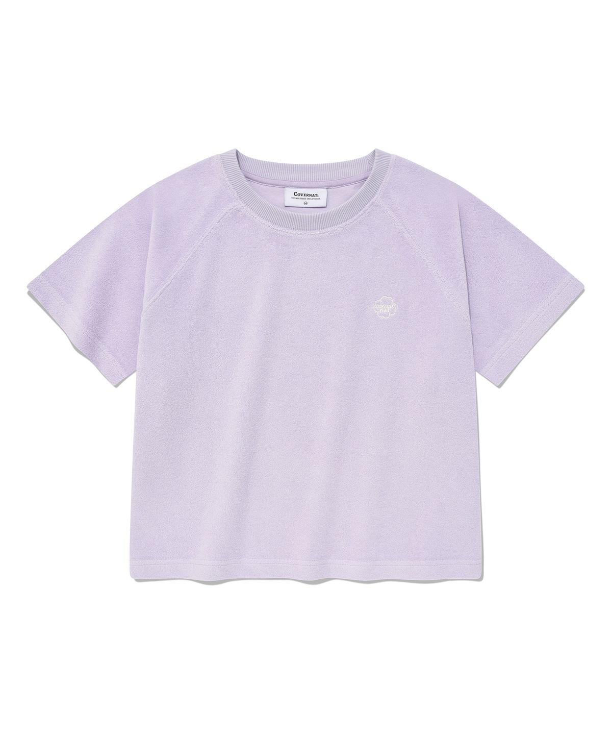 커버낫 우먼(COVERNAT WOMAN) 우먼 크롭 레글런 테리 하프 맨투맨 Lavender