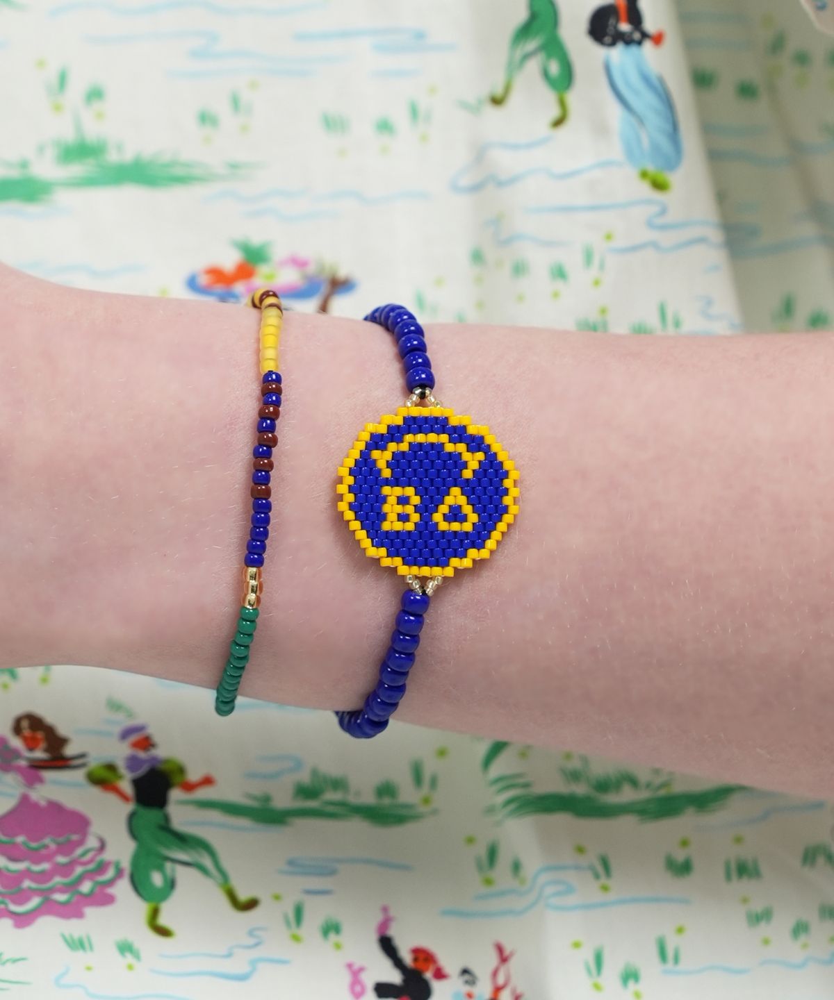 봉보(BONBEAU) Delika smile charm banding Bracelet 델리카 비즈 스마일 참 밴딩 팔찌