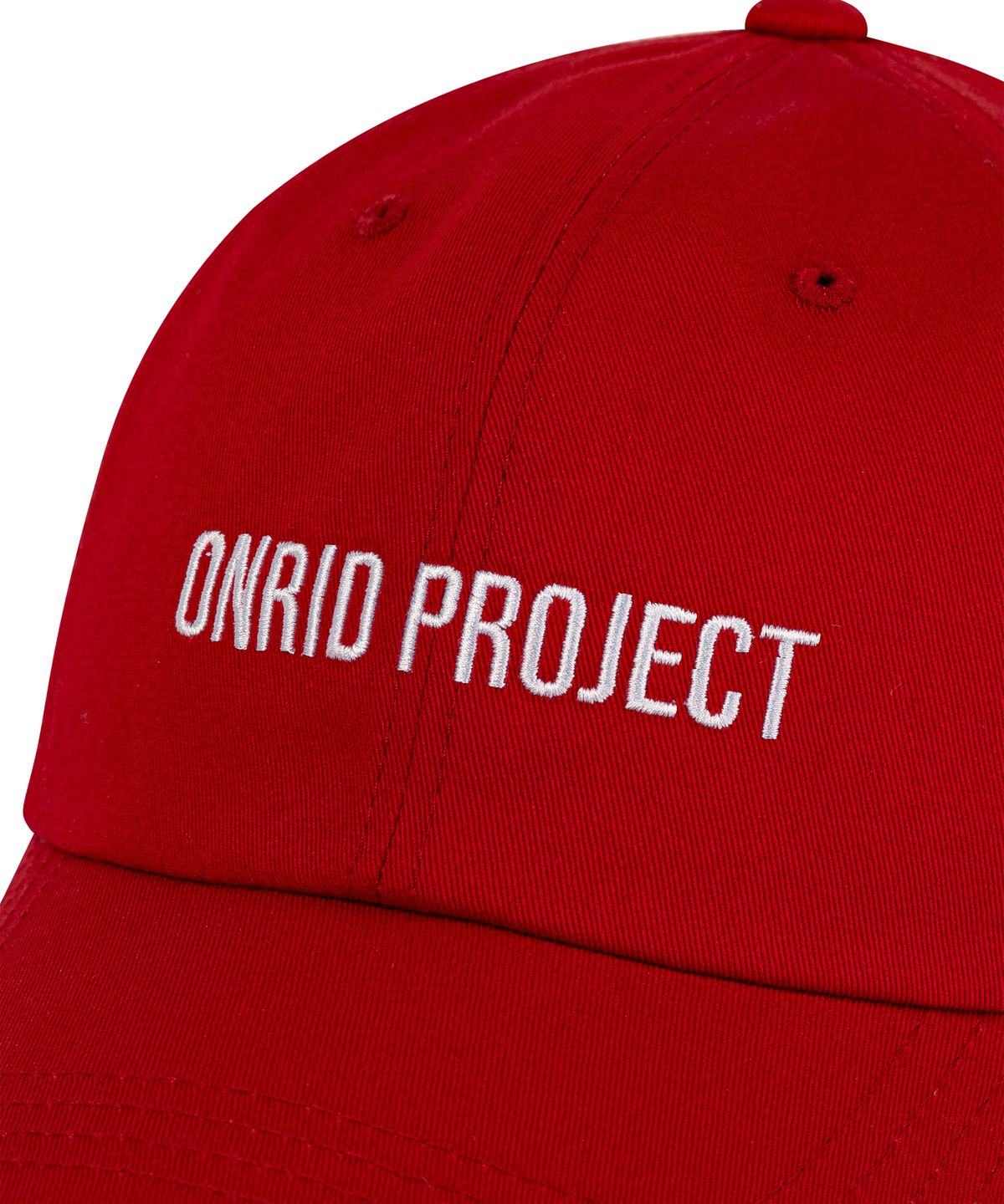 온리드프로젝트(ONRIDPROJECT) 에센셜 로고 볼캡 - 레드