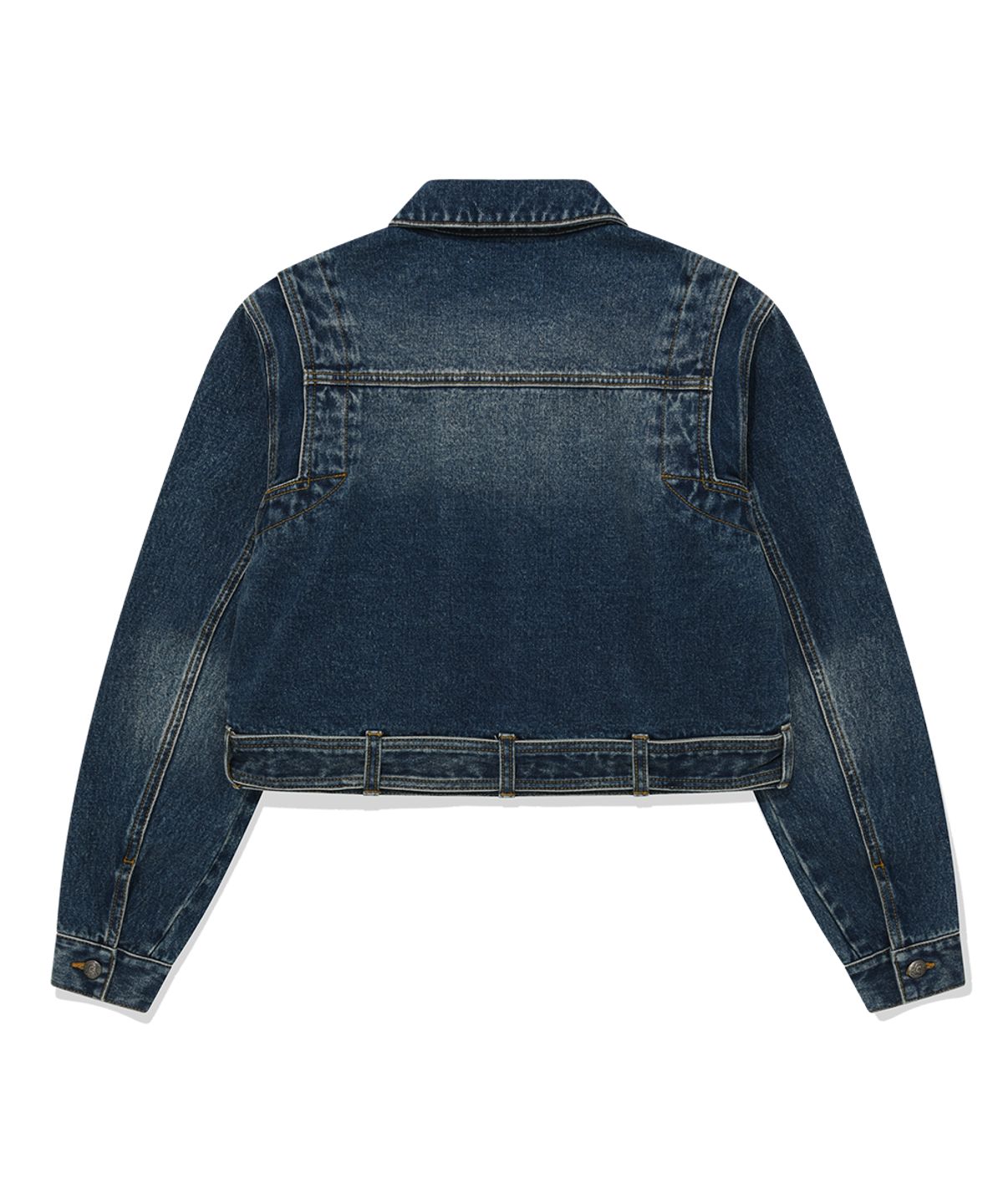 커버낫 우먼(COVERNAT WOMAN) [COVERNAT X WRANGLER] 우먼 오리지널 데님 크롭 벨티드 자켓 Indigo Medium