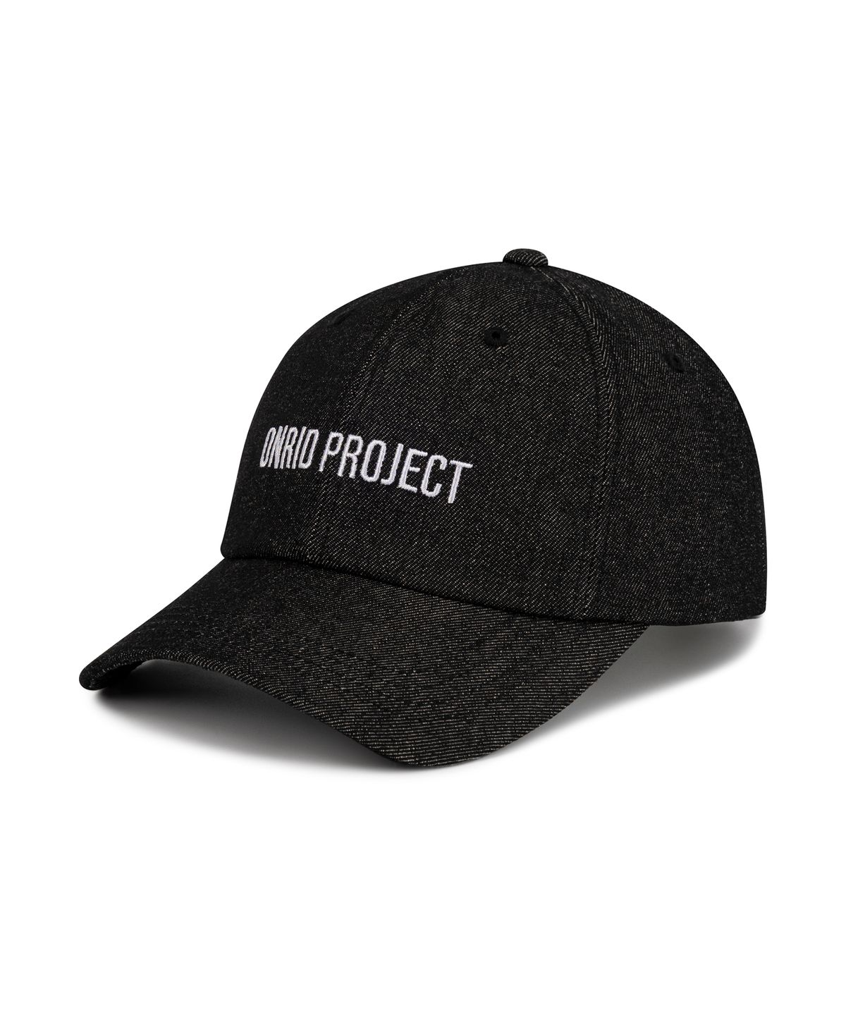 온리드프로젝트(ONRIDPROJECT) 데님 로고 볼캡 - 블랙