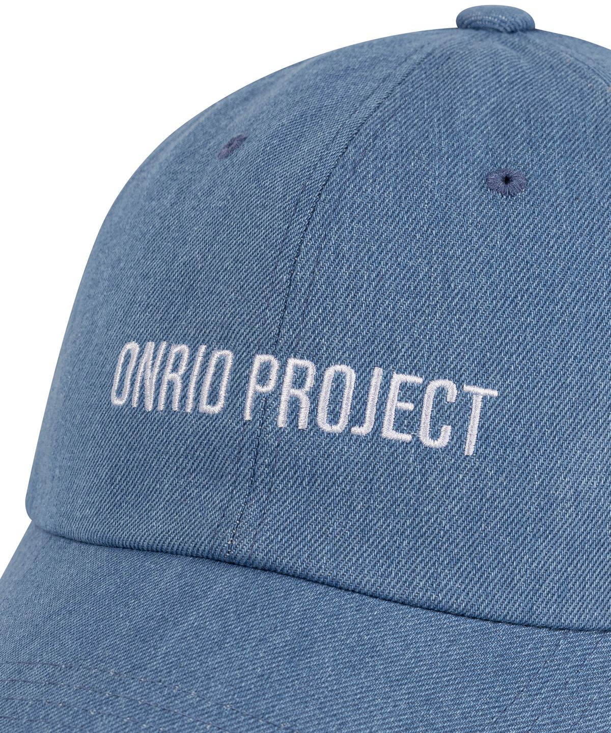 온리드프로젝트(ONRIDPROJECT) 데님 로고 볼캡 - 라이트 블루