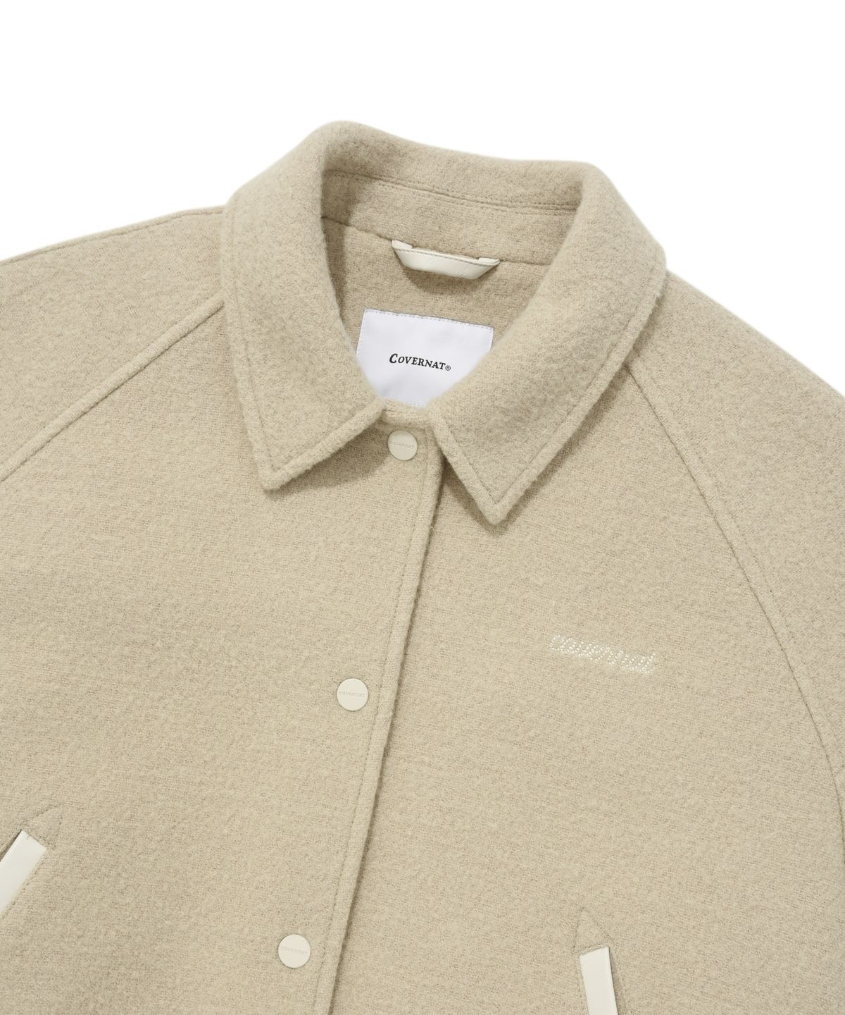 커버낫 우먼(COVERNAT WOMAN) 우먼 바시티 자켓 Beige