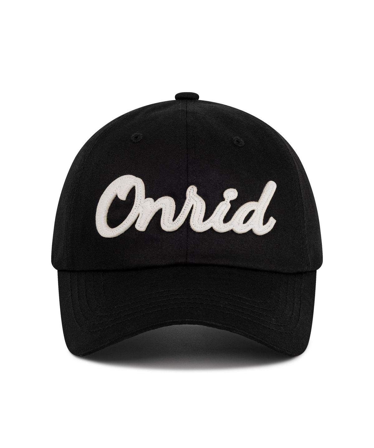 온리드프로젝트(ONRIDPROJECT) 아플리케 트윌 로고 볼캡 - 블랙