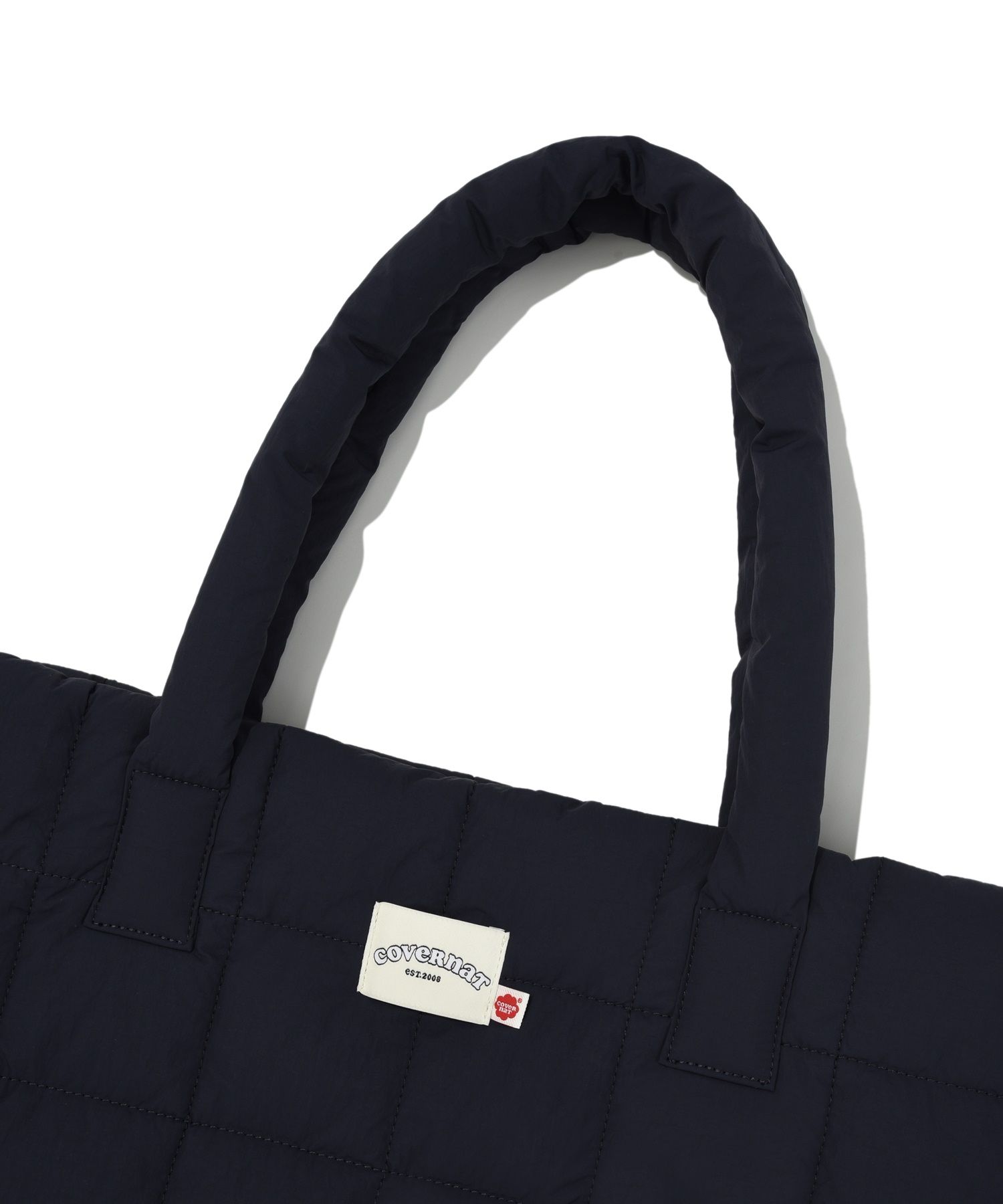 MUSINSA | COVERNAT WOMAN Clover Heart Quilted Big Tote Bag Navy