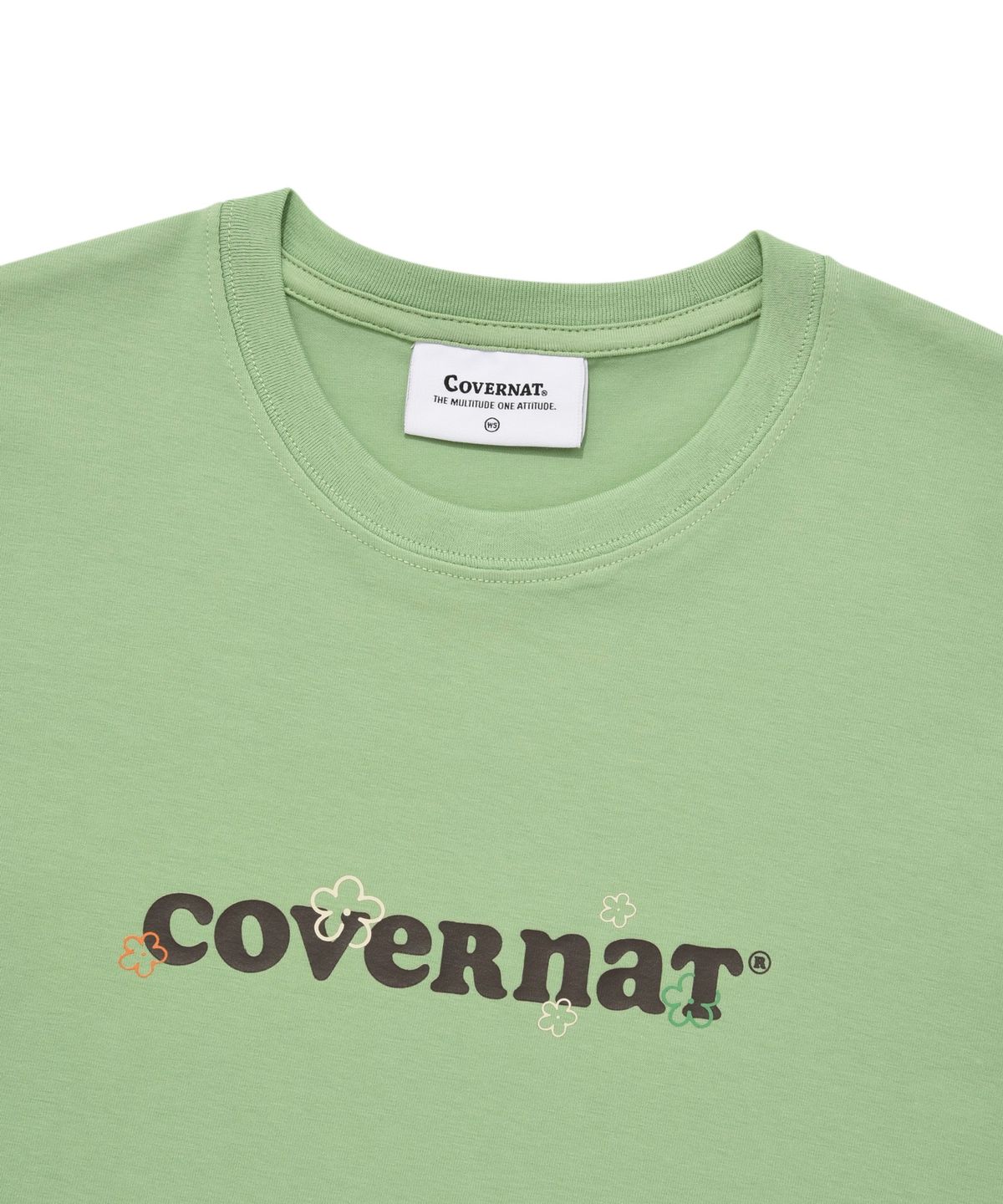 커버낫 우먼(COVERNAT WOMAN) 우먼 크롭 스케치 로고 베이비 티셔츠 Mint