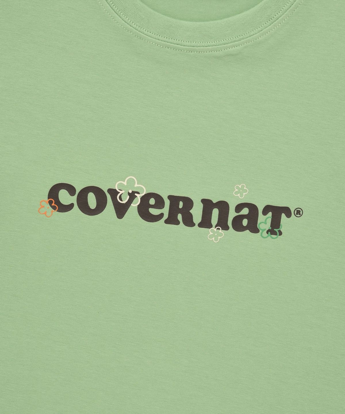 커버낫 우먼(COVERNAT WOMAN) 우먼 크롭 스케치 로고 베이비 티셔츠 Mint
