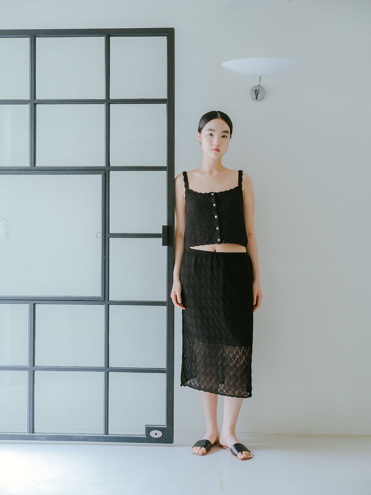 리플레인(REPLAIN) VISCOSE BLENDED LACE LAYERED SKIRT