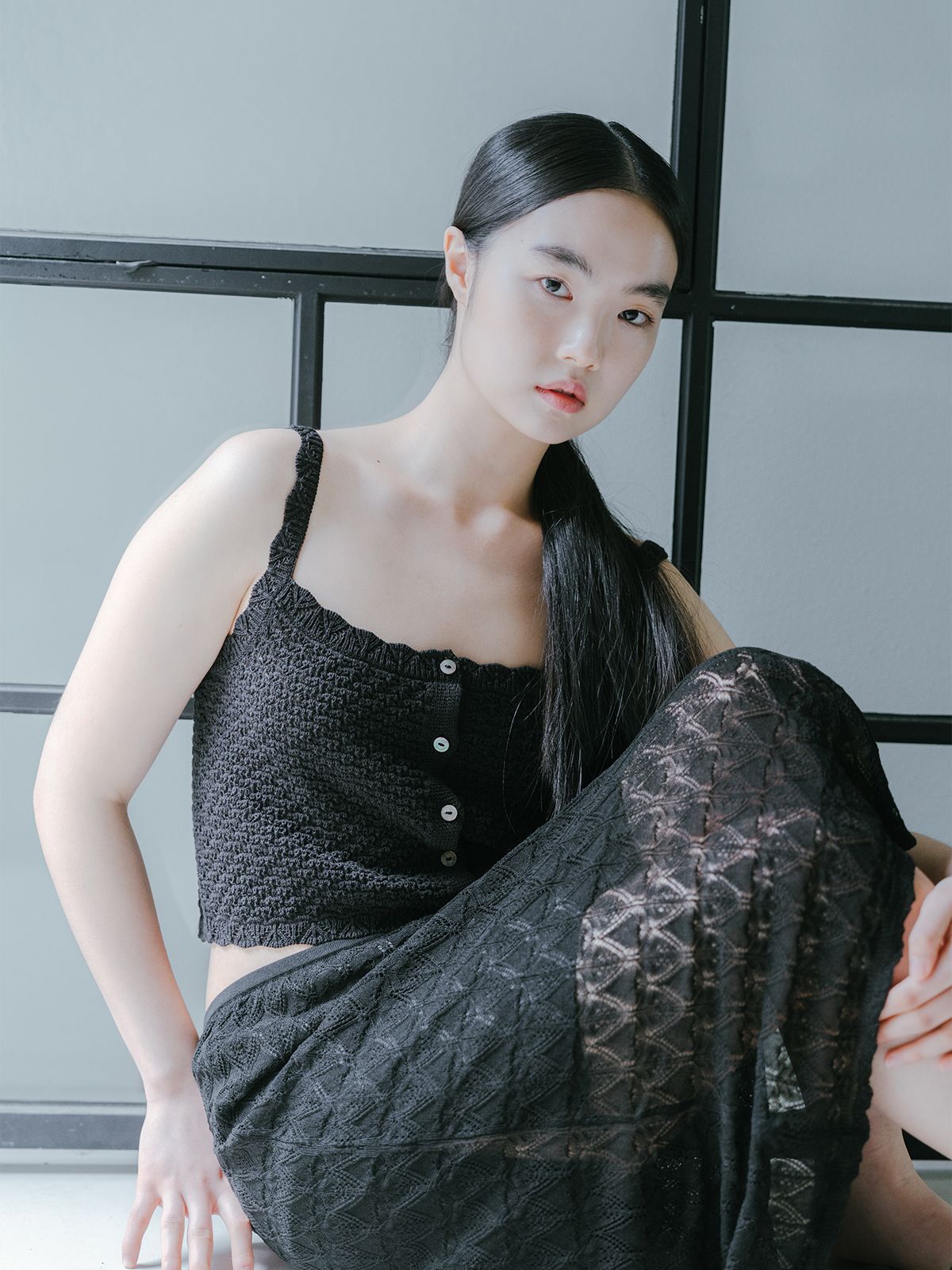 리플레인(REPLAIN) VISCOSE BLENDED LACE LAYERED SKIRT