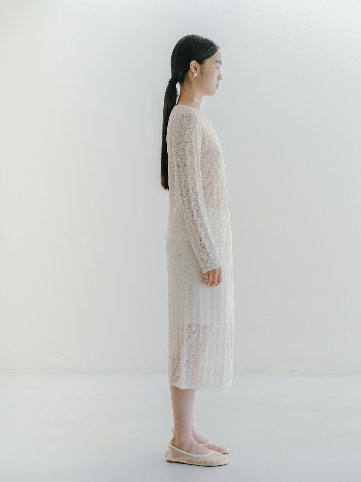 리플레인(REPLAIN) VISCOSE BLENDED LACE LAYERED SKIRT