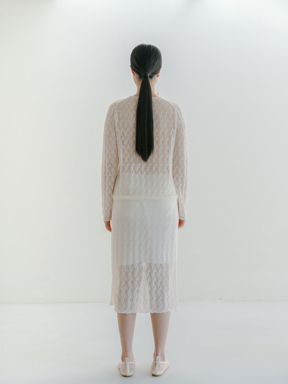 리플레인(REPLAIN) VISCOSE BLENDED LACE LAYERED SKIRT