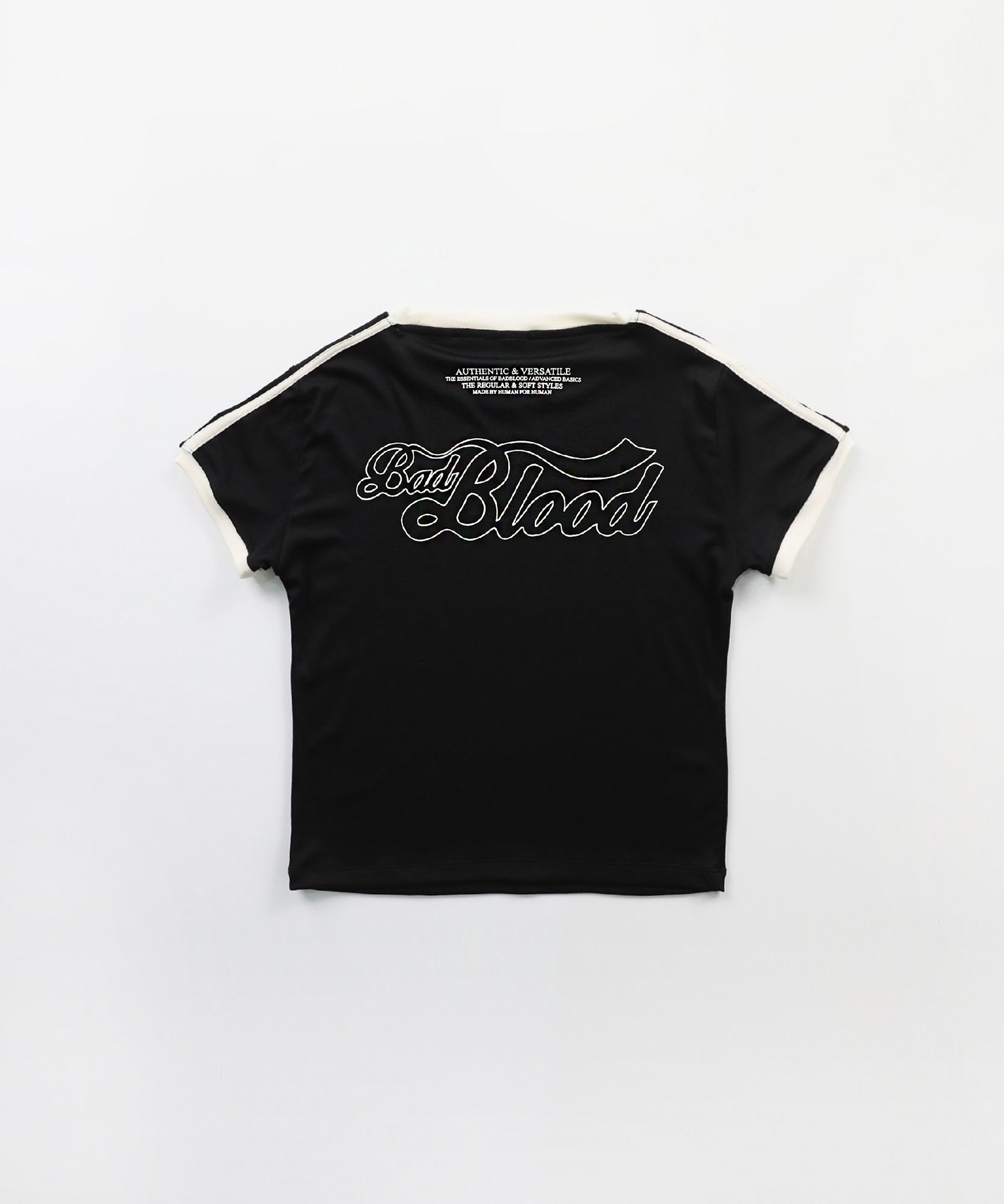 MUSINSA | BADBLOOD Vintage Logo Slim T-shirt - Black