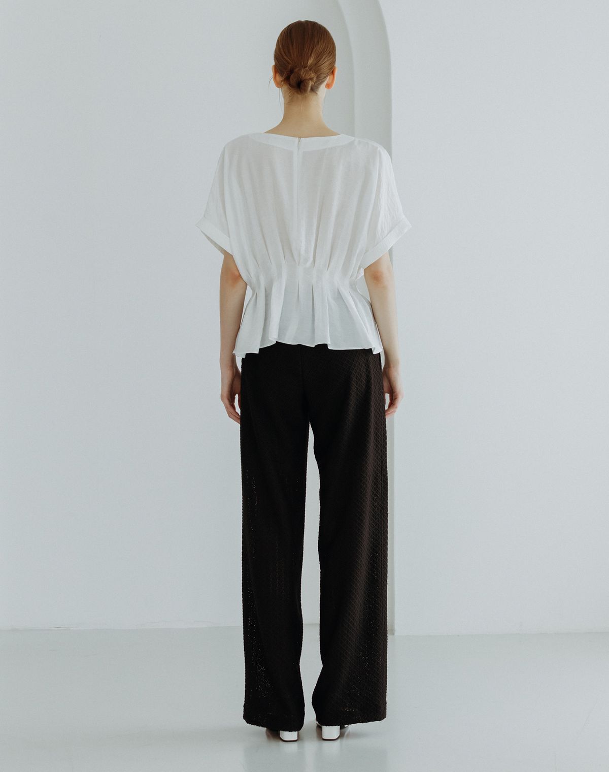 지에마르(GIEMAR) 레이스 밴딩 팬츠 블랙  LACE BANDING PANTS BLACK