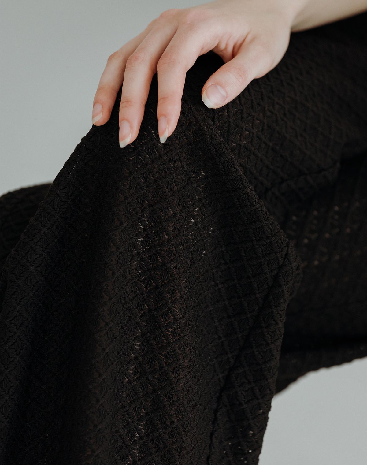 지에마르(GIEMAR) 레이스 밴딩 팬츠 블랙  LACE BANDING PANTS BLACK