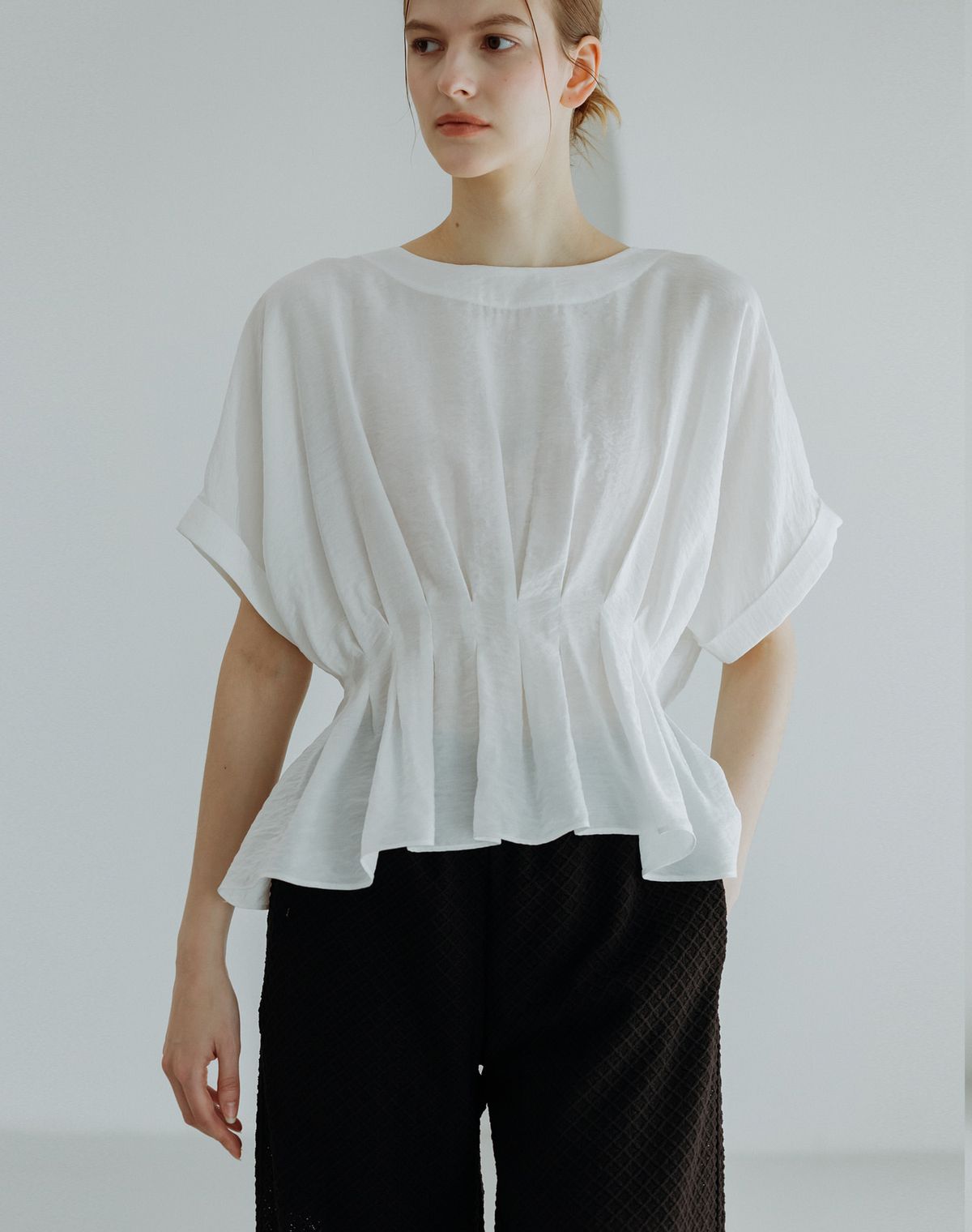 지에마르(GIEMAR) 레이스 밴딩 팬츠 블랙  LACE BANDING PANTS BLACK
