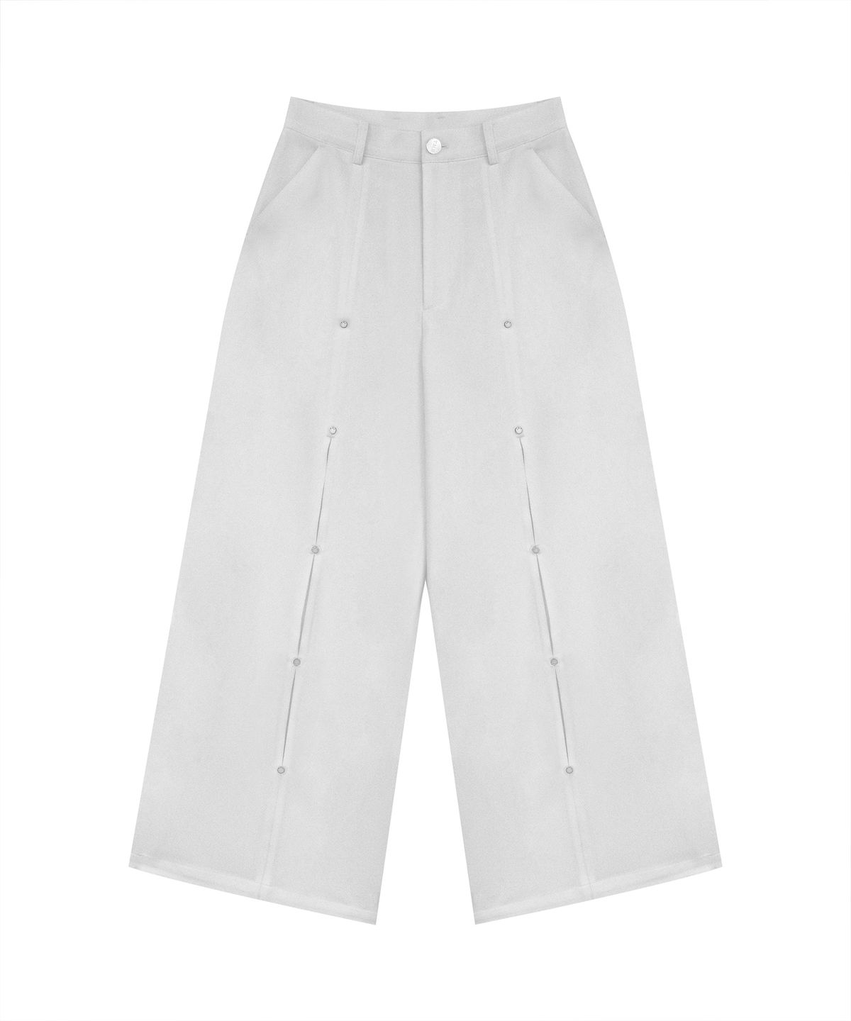 트리밍버드(TREEMINGBIRD) Rivet Slit Trouser [ White ]