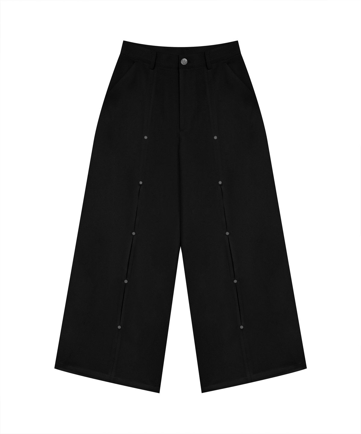 트리밍버드(TREEMINGBIRD) Rivet Slit Trouser [ Black ]