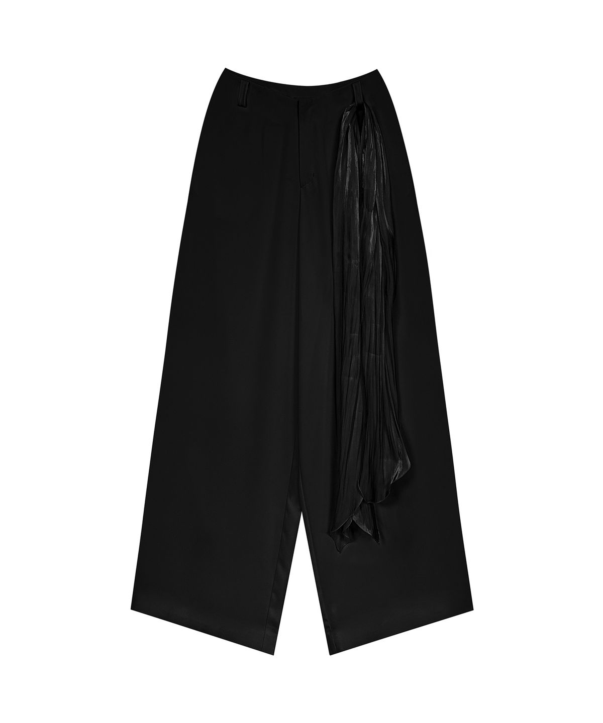 트리밍버드(TREEMINGBIRD) Scarf Wrapped Pants [ Black ]