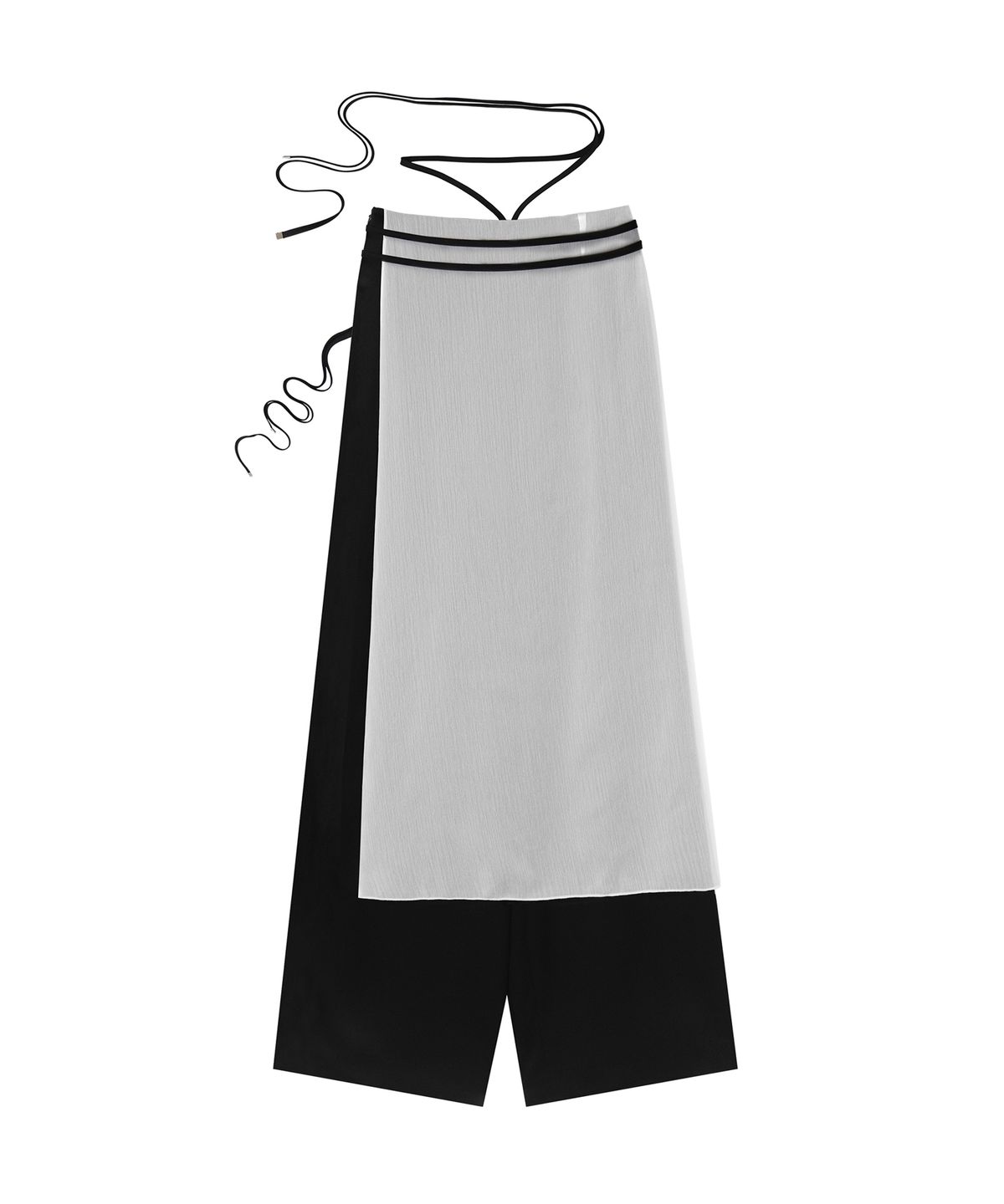 트리밍버드(TREEMINGBIRD) See-Through Strap Wrap Pants [ White ]