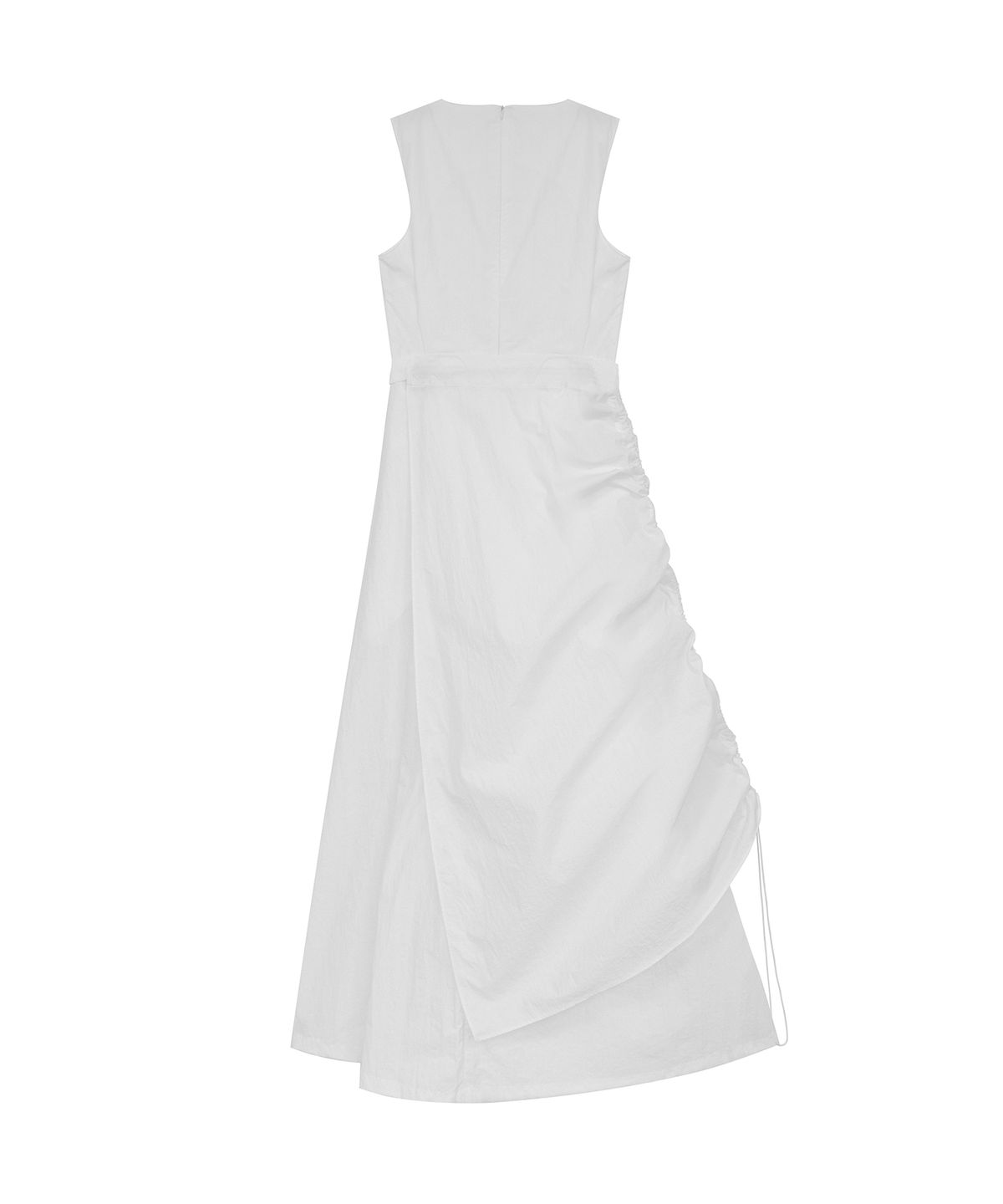 트리밍버드(TREEMINGBIRD) Belted Shirring Wrap One-piece [ White ]