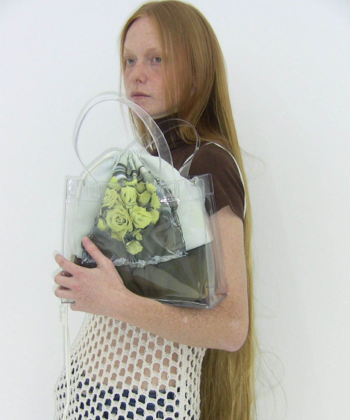 필인더블랭크(FILLINTHEBLANK) Clear AI Bag (peep)(flowers)