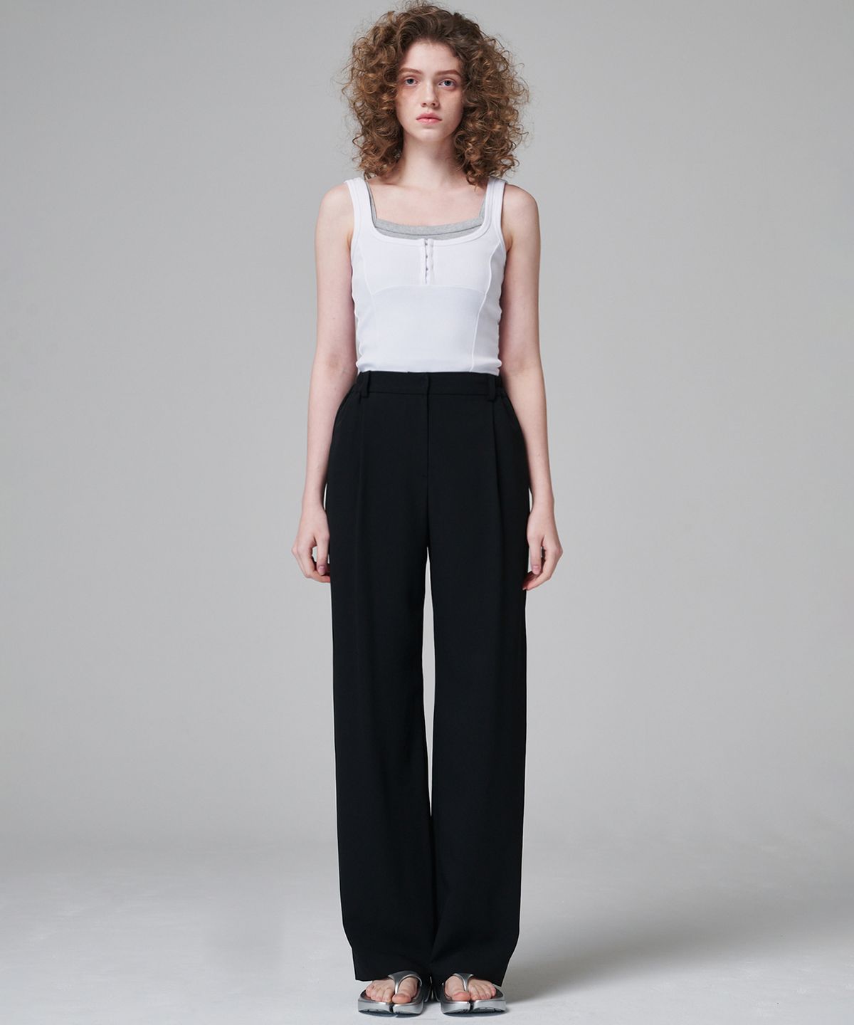 마롭(MALOUPE) 2146  스트레치 와이드팬츠 (블랙)