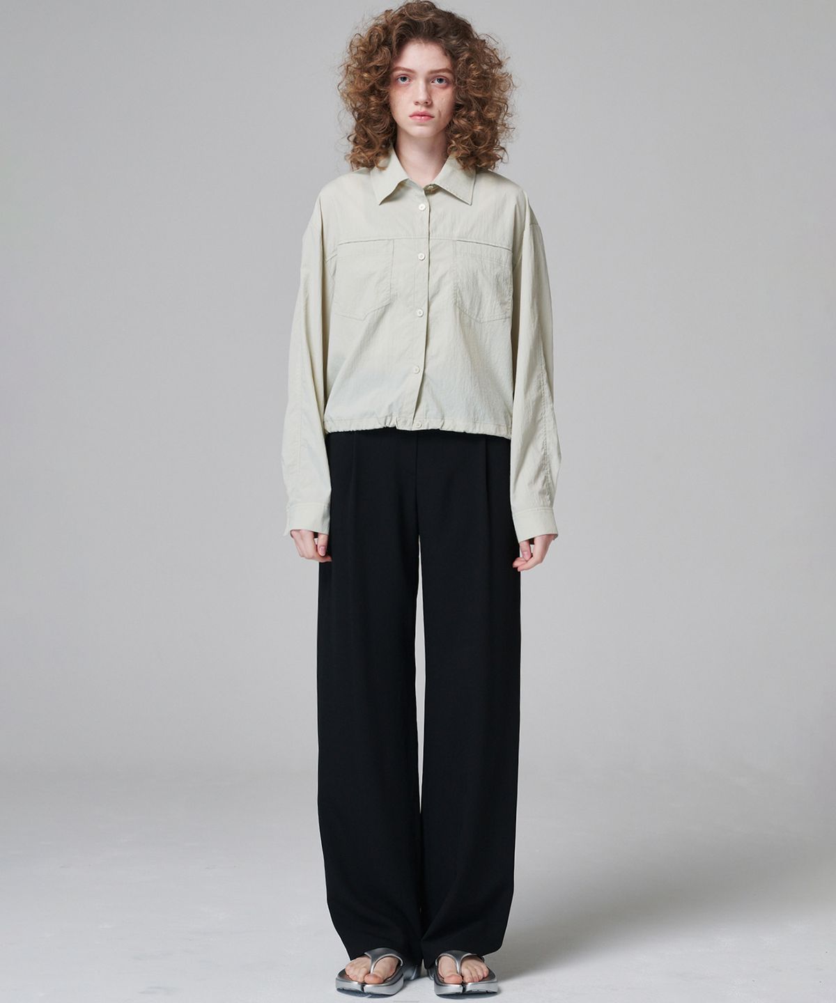 마롭(MALOUPE) 2146  스트레치 와이드팬츠 (블랙)