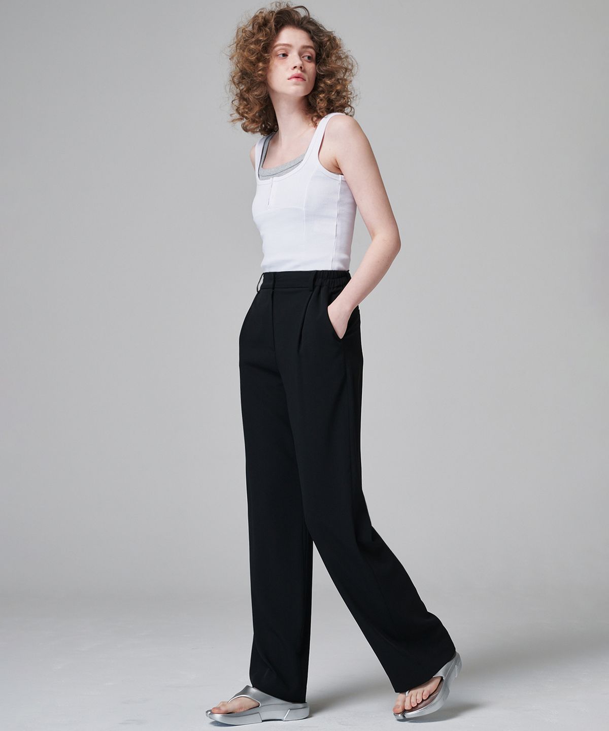 마롭(MALOUPE) 2146  스트레치 와이드팬츠 (블랙)