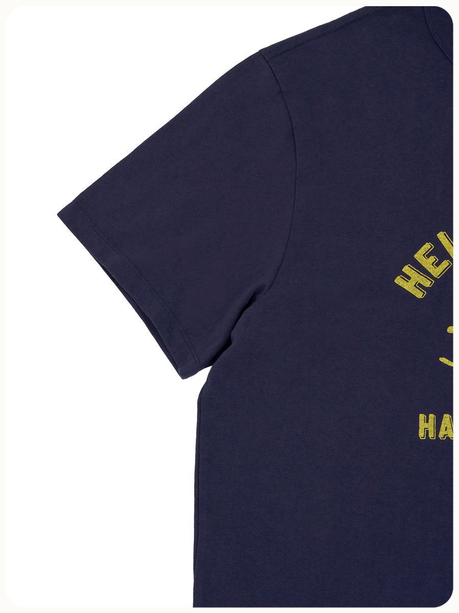MUSINSA | HELLO SUNRISE HS VTG Arch Logo Tee_Purple Navy