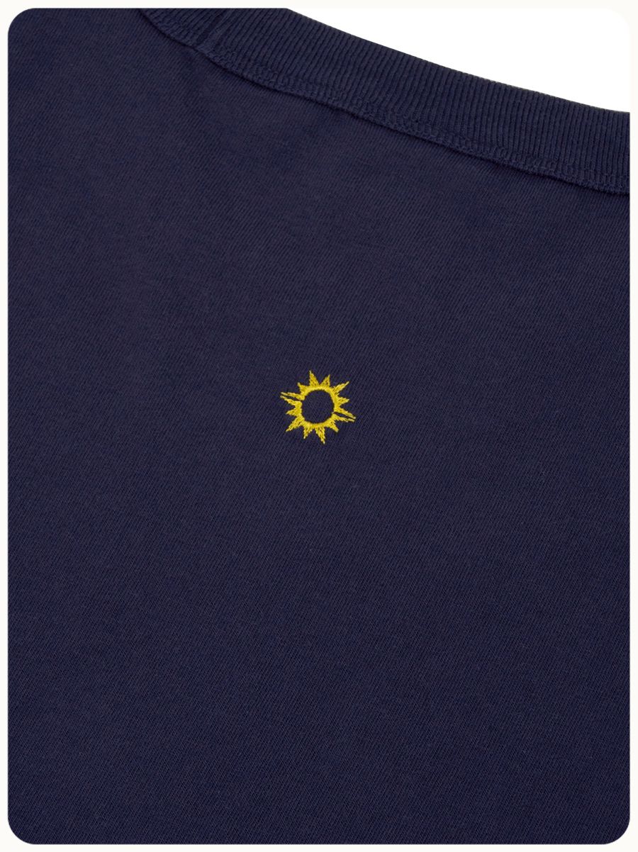 MUSINSA | HELLO SUNRISE HS VTG Arch Logo Tee_Purple Navy