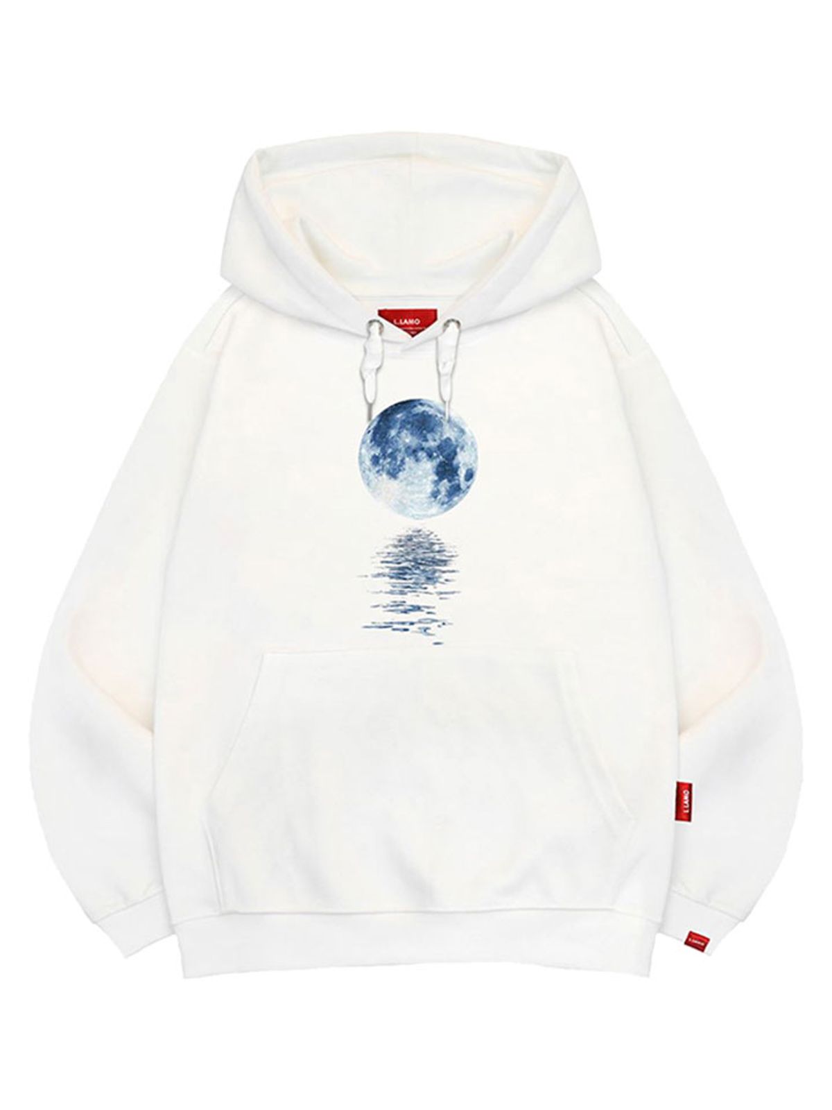 엘라모(LLAMO) 수면위의달 후드티 남녀공용 빅사이즈 M~4XL