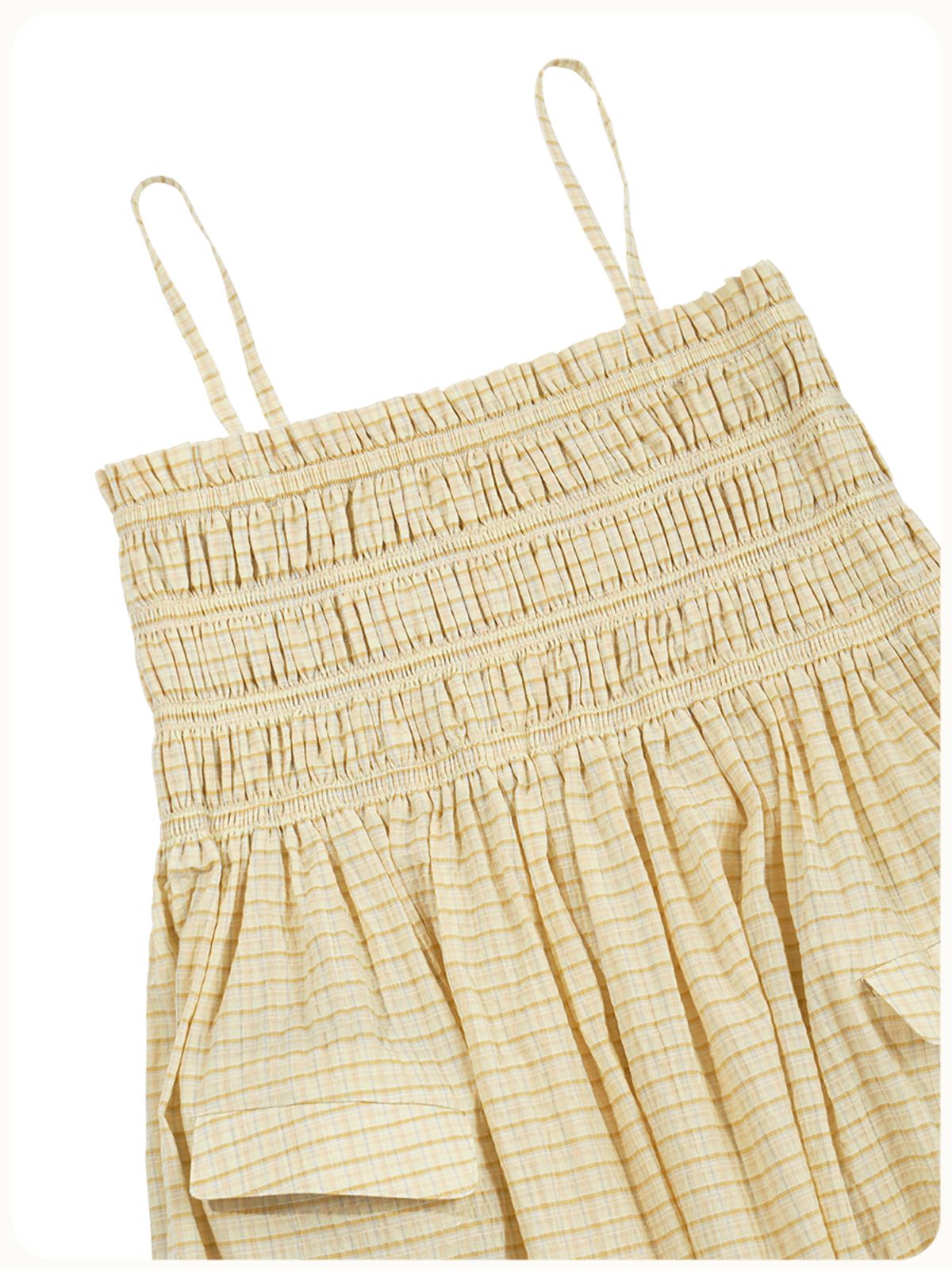 헬로 선라이즈(HELLO SUNRISE) HS Two Poket Mini Dress_Yellow Check