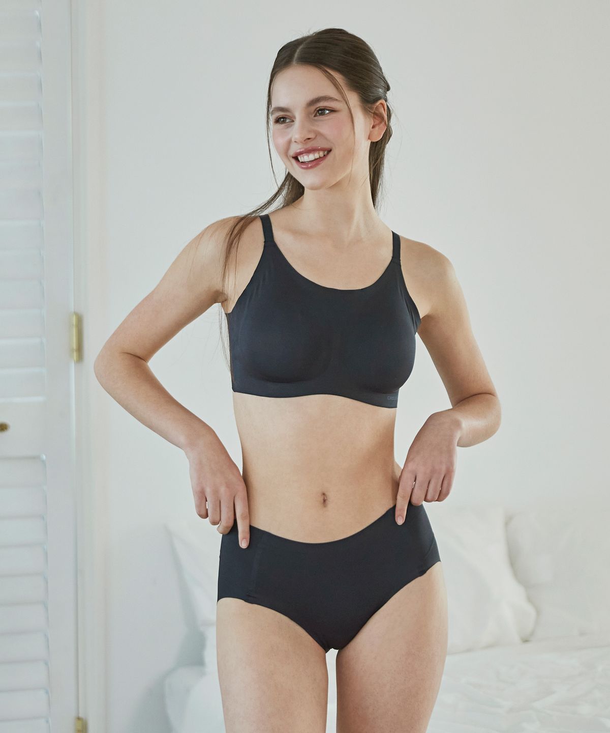 크로커다일 이너웨어(CROCODILE INNERWEAR) 라이크라 인견쉘론 스트랩 일체형 팬티