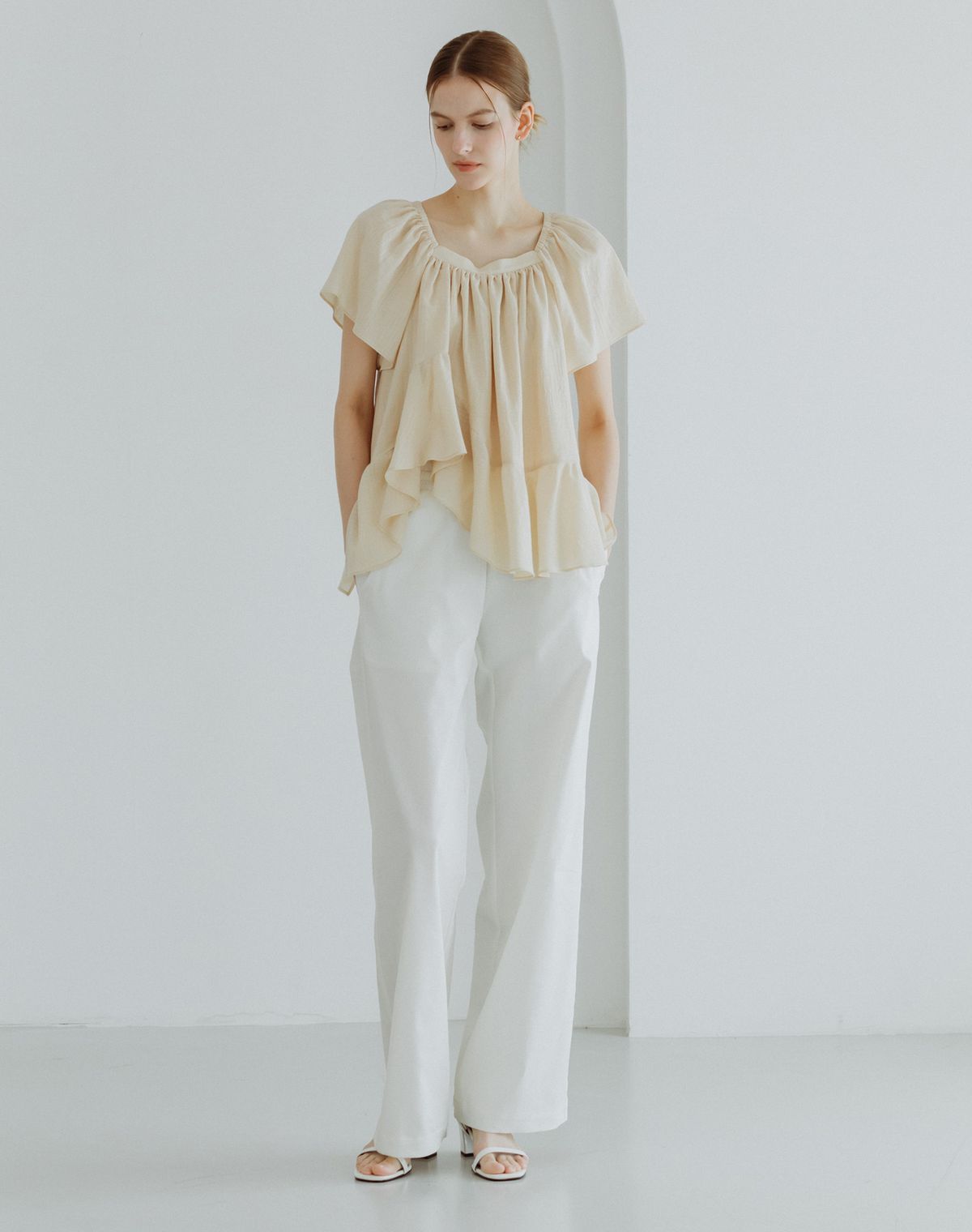 지에마르(GIEMAR) 섬머 밴딩 팬츠 아이보리 SUMMER BANDING PANTS IVORY