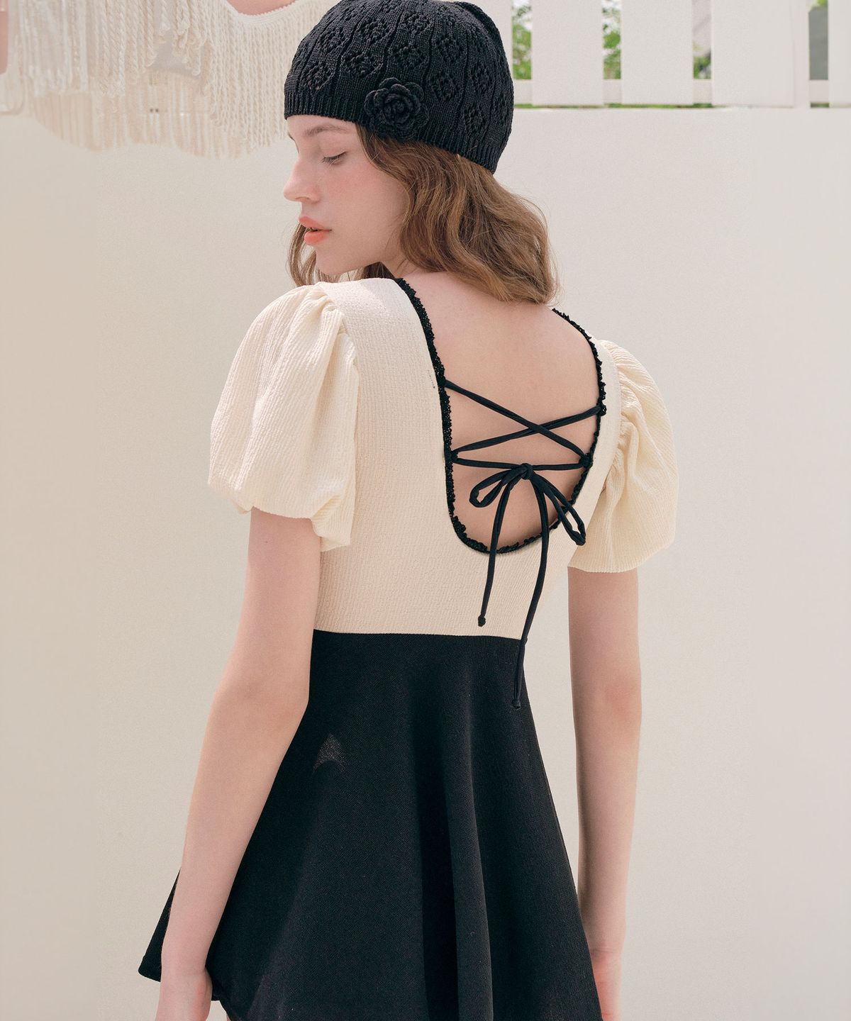 로라로라(ROLAROLA) PUFF SLEEVE ONEPIECE SWIMSUIT IVORY