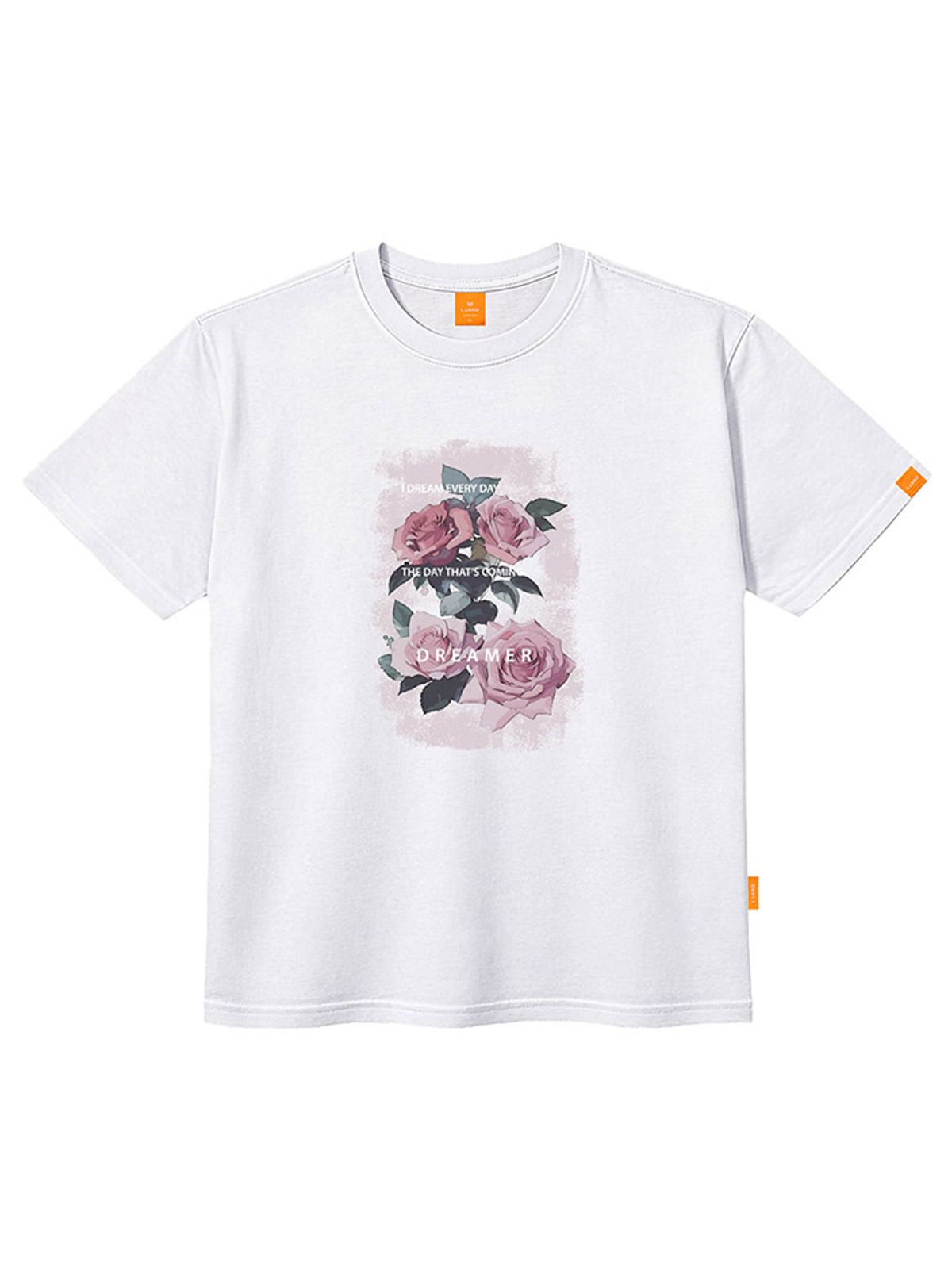 엘라모(LLAMO) 핑크로즈 반팔티셔츠 남녀공용 빅사이즈 S~4XL
