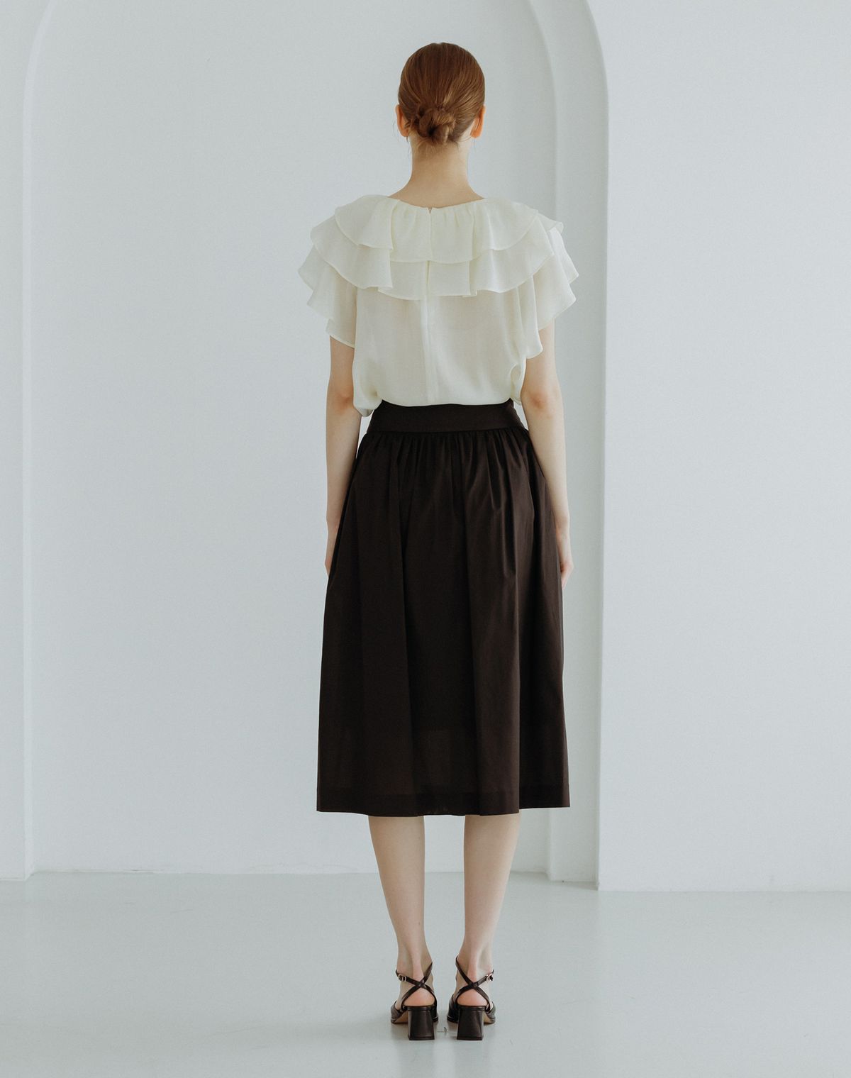 지에마르(GIEMAR) 플레어 스커트 블랙  FLARED SKIRT BLACK