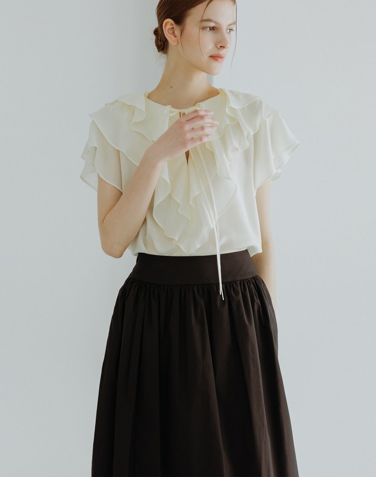 지에마르(GIEMAR) 플레어 스커트 블랙  FLARED SKIRT BLACK