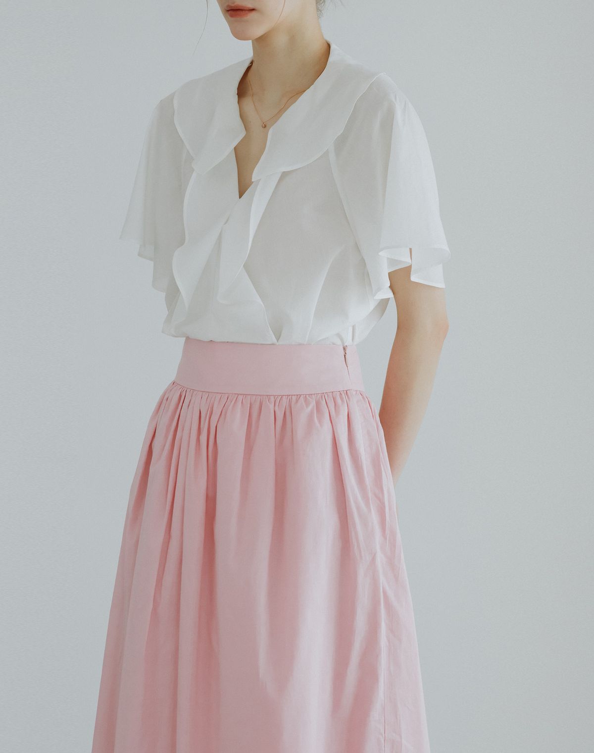 지에마르(GIEMAR) 플레어 스커트 핑크  FLARED SKIRT PINK