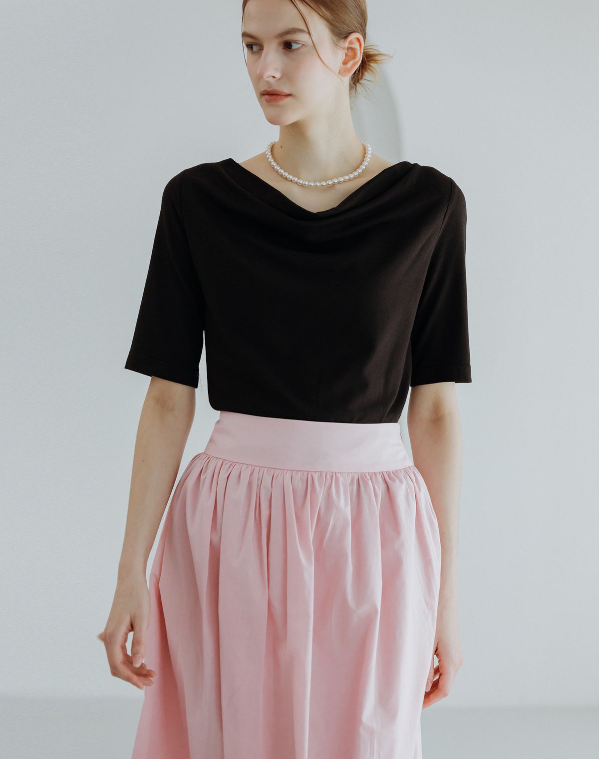 지에마르(GIEMAR) 플레어 스커트 핑크  FLARED SKIRT PINK