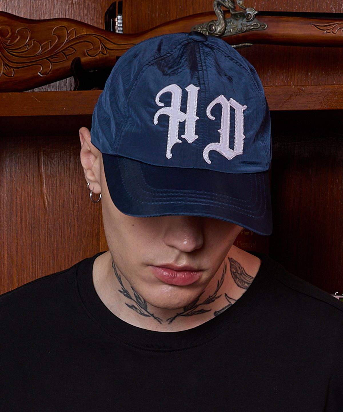 후드후드(HOODHOOD) HD 아플리케 나일론 볼캡 네이비
