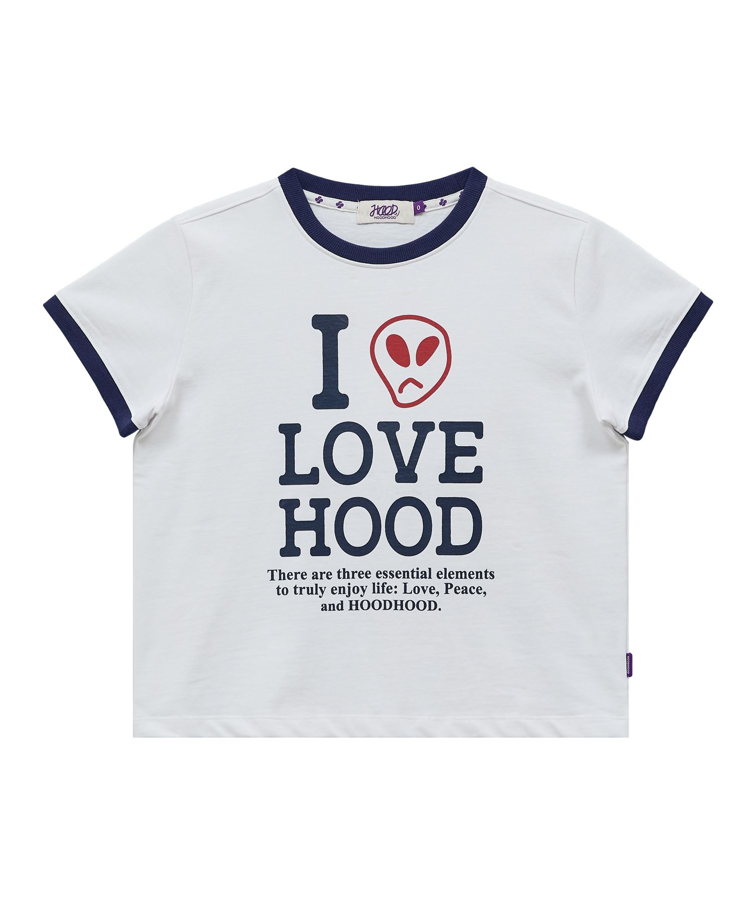 【韓国 HOODHOOD】I LOVE HOOD ringer half sleeve T-shirt I LOVE HOOD ringer half sleeve T-shirt - HOODHOOD | 60
