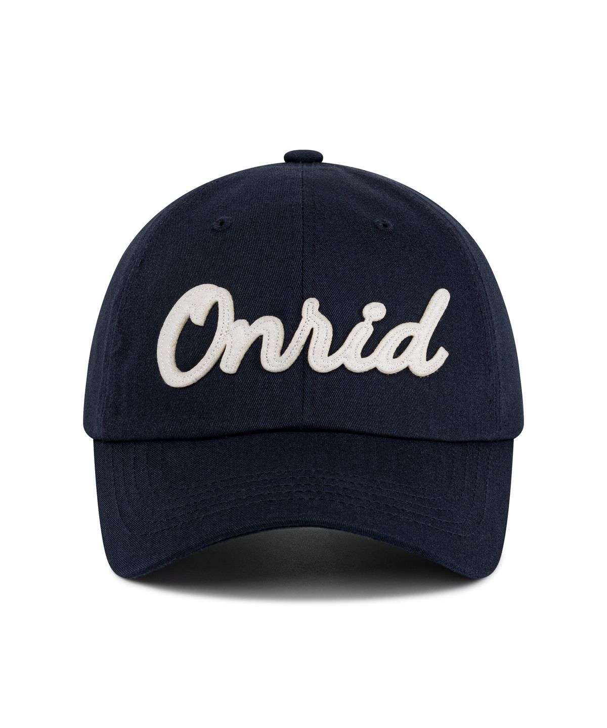 온리드프로젝트(ONRIDPROJECT) 아플리케 트윌 로고 볼캡 - 네이비