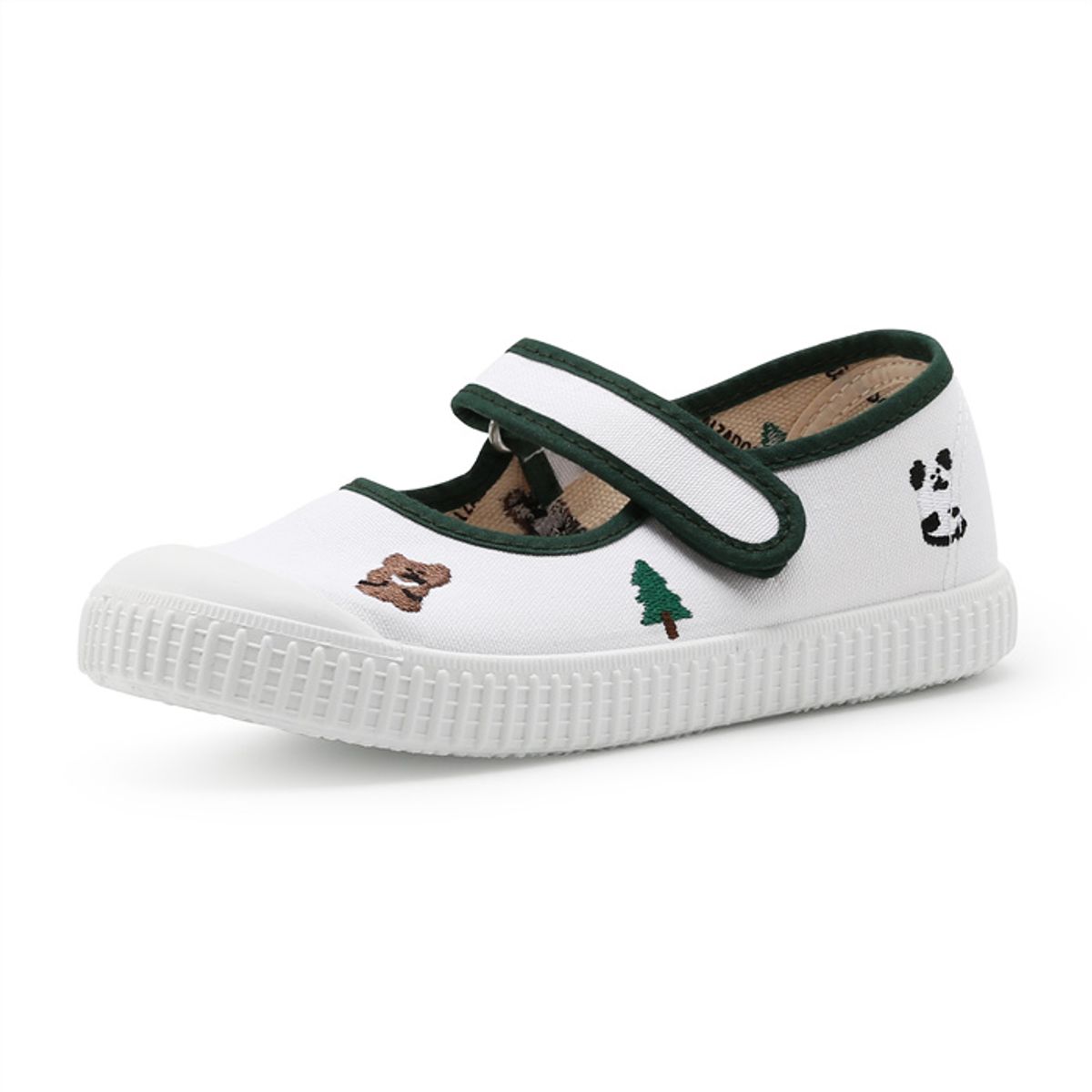 빅토리아 슈즈(VICTORIA SHOES) [빅토리아슈즈 x 다이노탱] 주니어 메르세데스 라바다 코튼 스트랩 스니커즈 (1366942-VERDE)