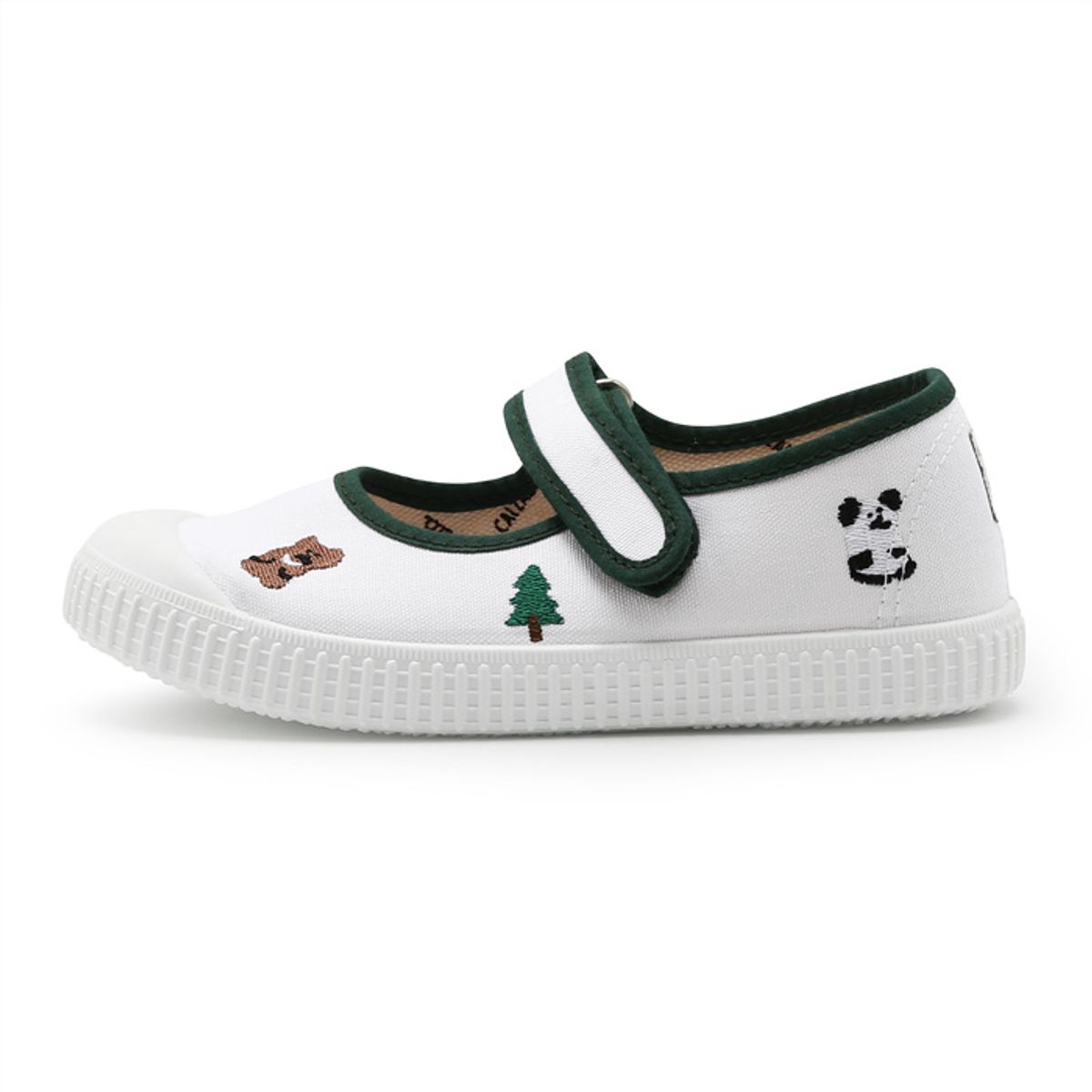 빅토리아 슈즈(VICTORIA SHOES) [빅토리아슈즈 x 다이노탱] 주니어 메르세데스 라바다 코튼 스트랩 스니커즈 (1366942-VERDE)
