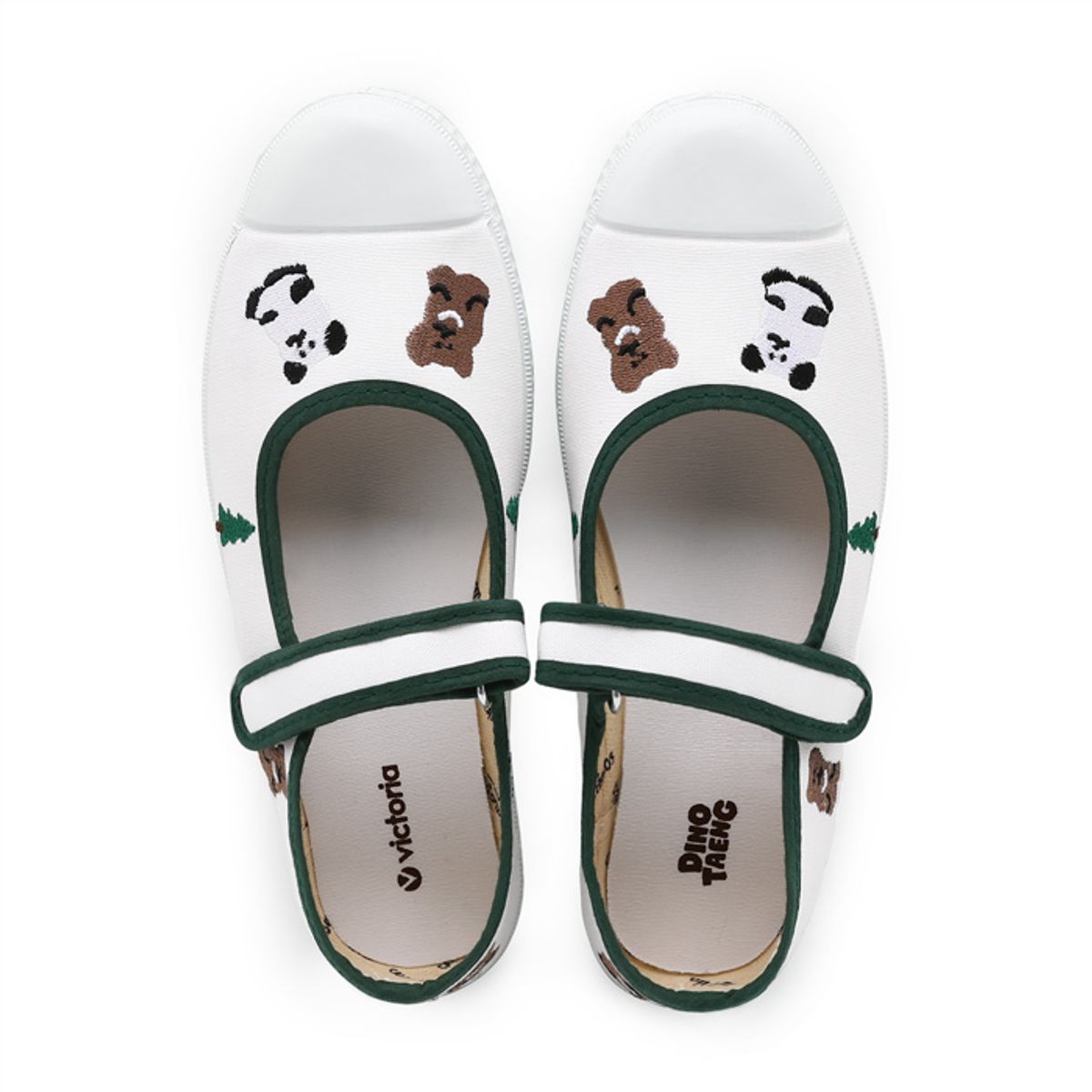 빅토리아 슈즈(VICTORIA SHOES) [빅토리아슈즈 x 다이노탱] 메르세데스 라바다 코튼 스트랩 스니커즈 (1168923-VERDE)
