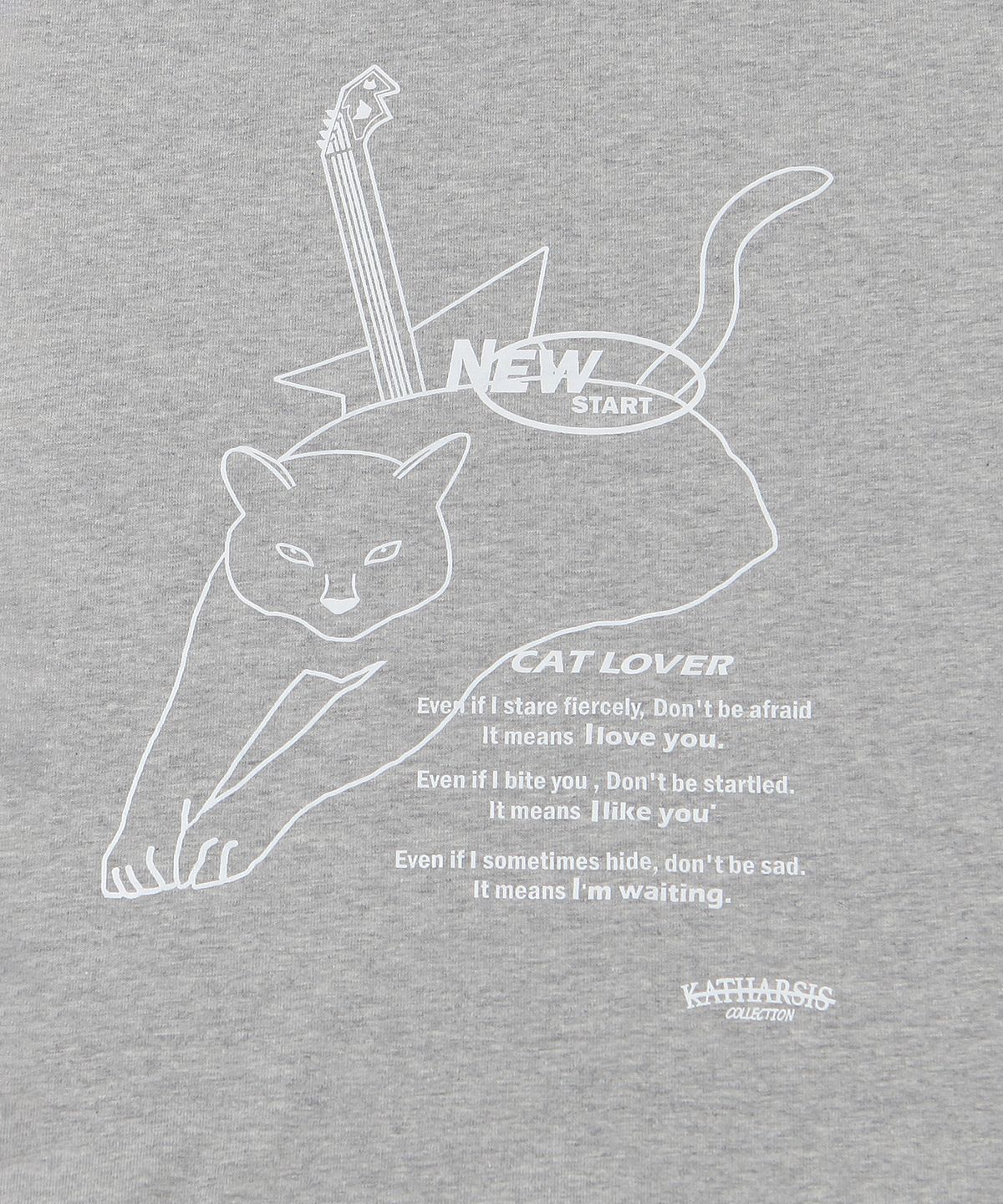 카타르시스(KATHARSIS) 캣러버 세미 크롭 티셔츠 그레이 ONE SIZE