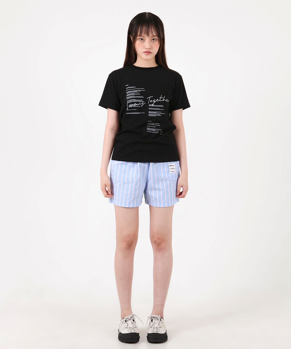 카타르시스(KATHARSIS) 럽 이즈 투게더 레터링 티셔츠 블랙 ONE SIZE